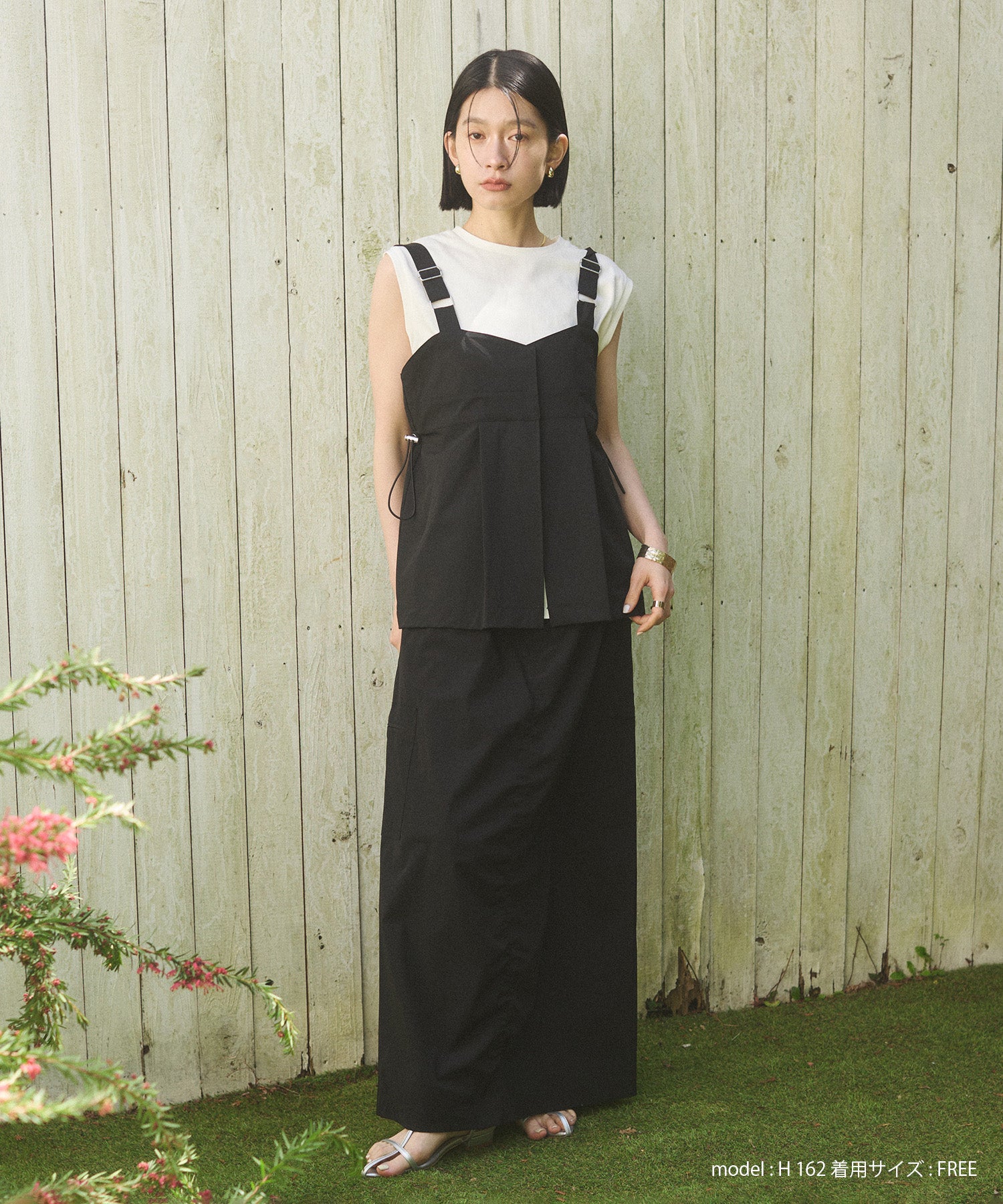 【接触冷感】シャーリング カーゴスカート