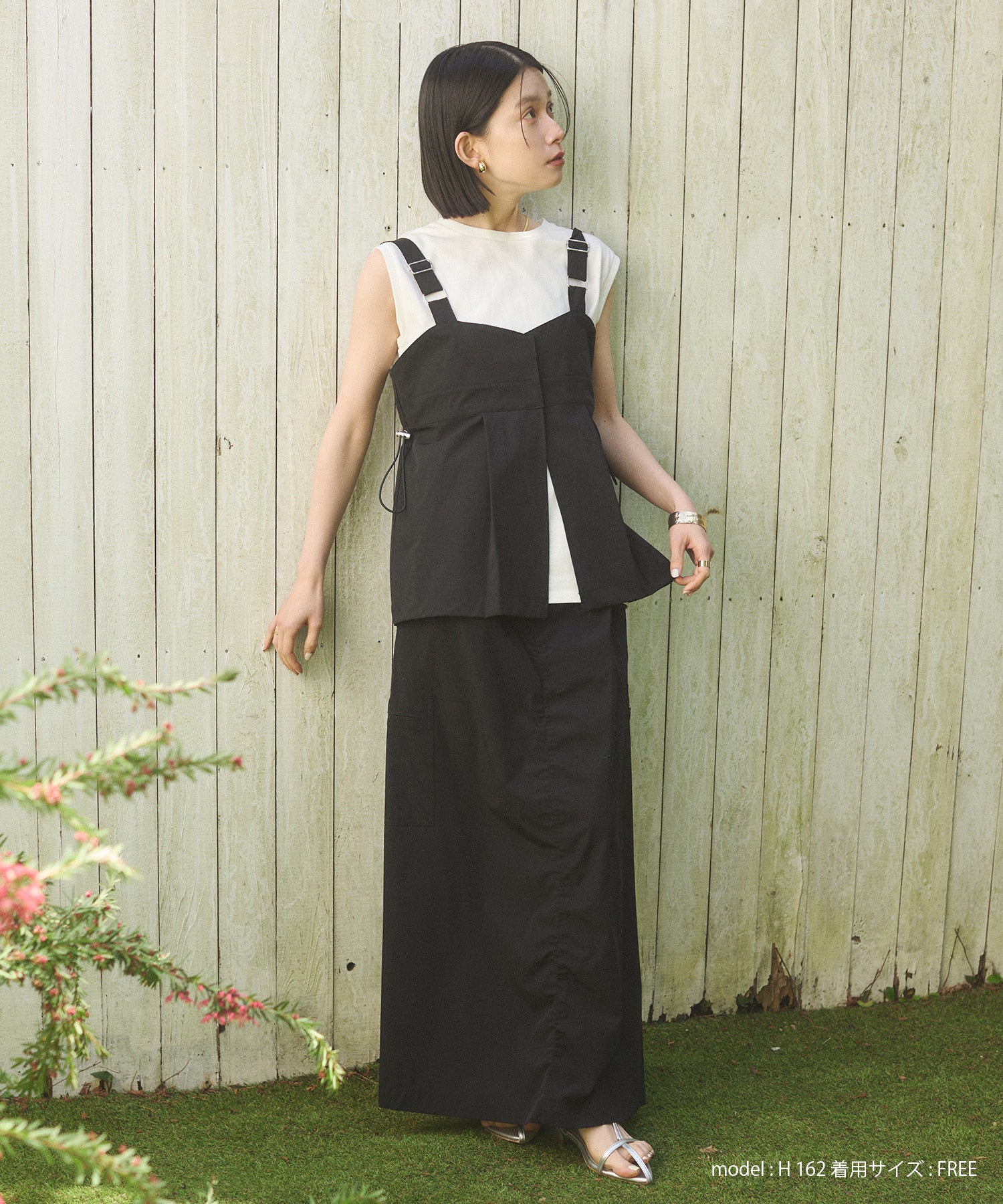 【接触冷感】シャーリング カーゴスカート