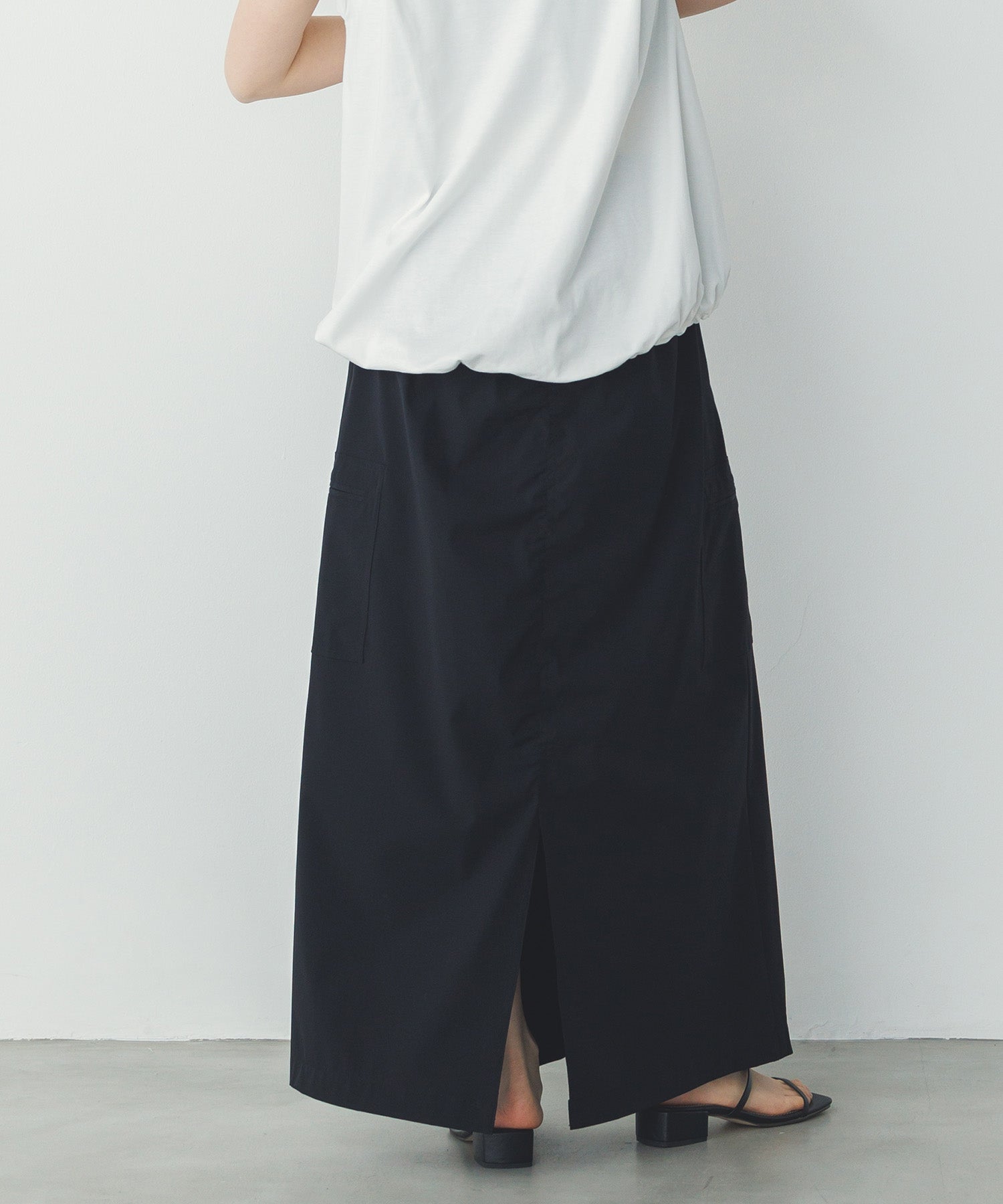 【接触冷感】シャーリング カーゴスカート