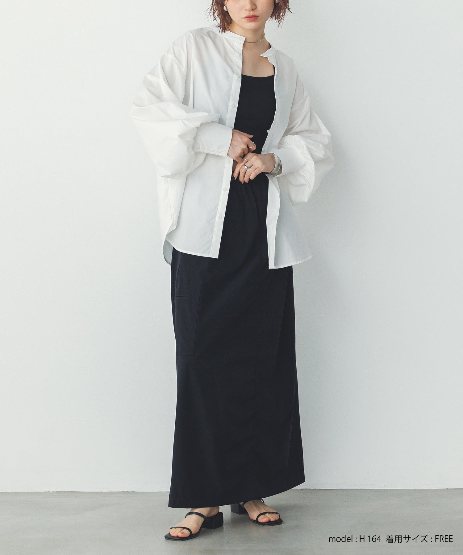 【接触冷感】シャーリング カーゴスカート