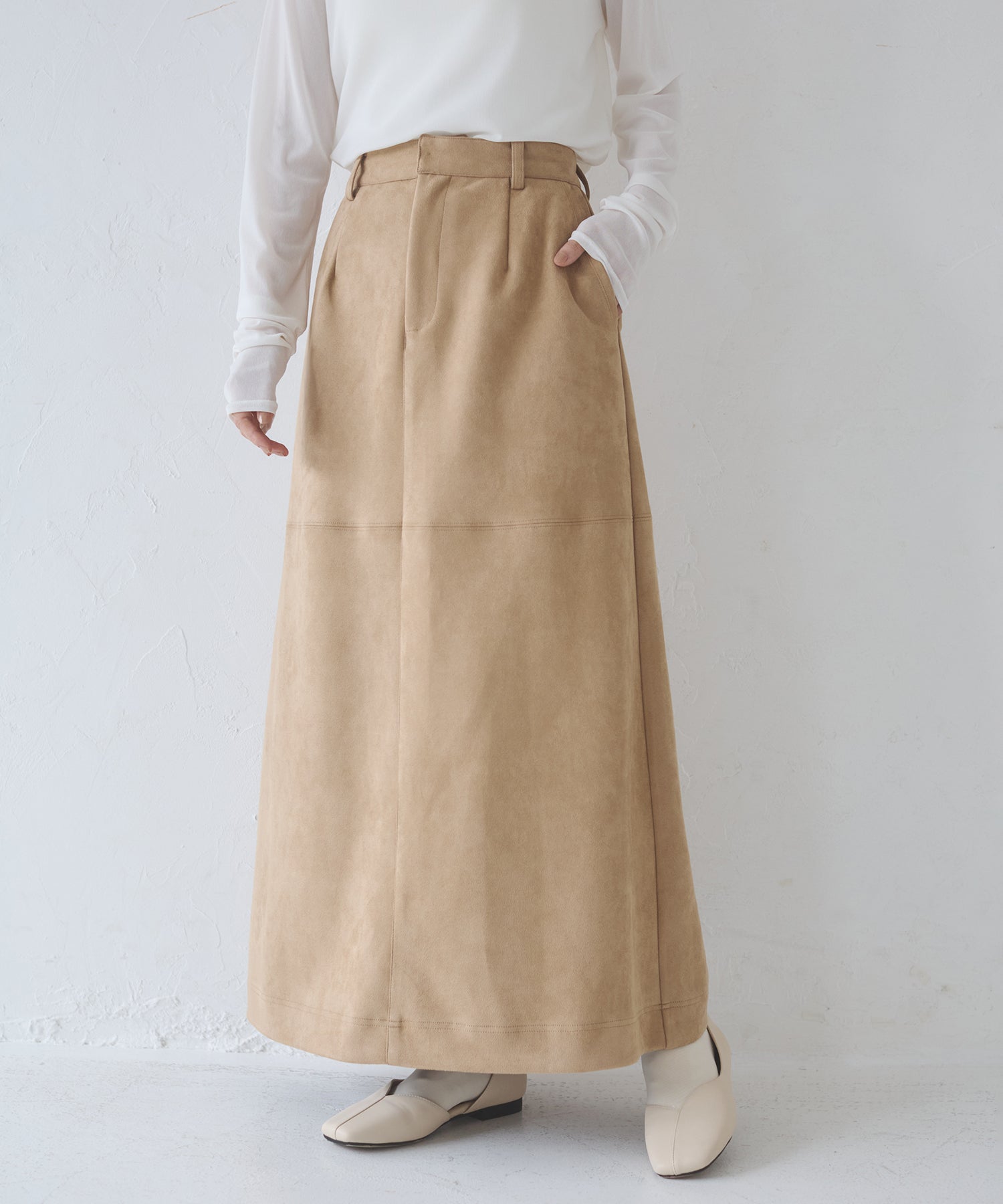 フェイクスウェード ロングスカート