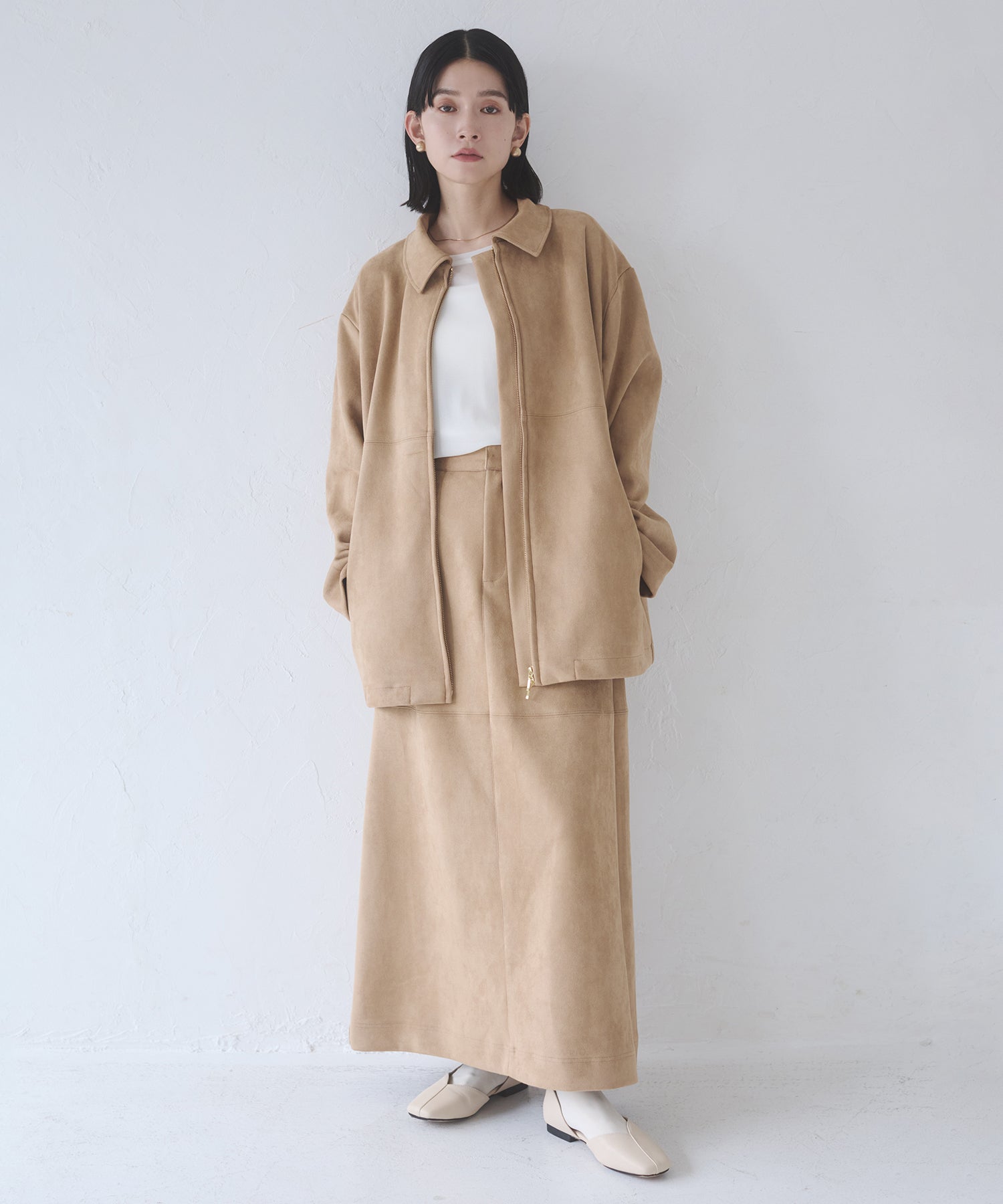 フェイクスウェード ロングスカート