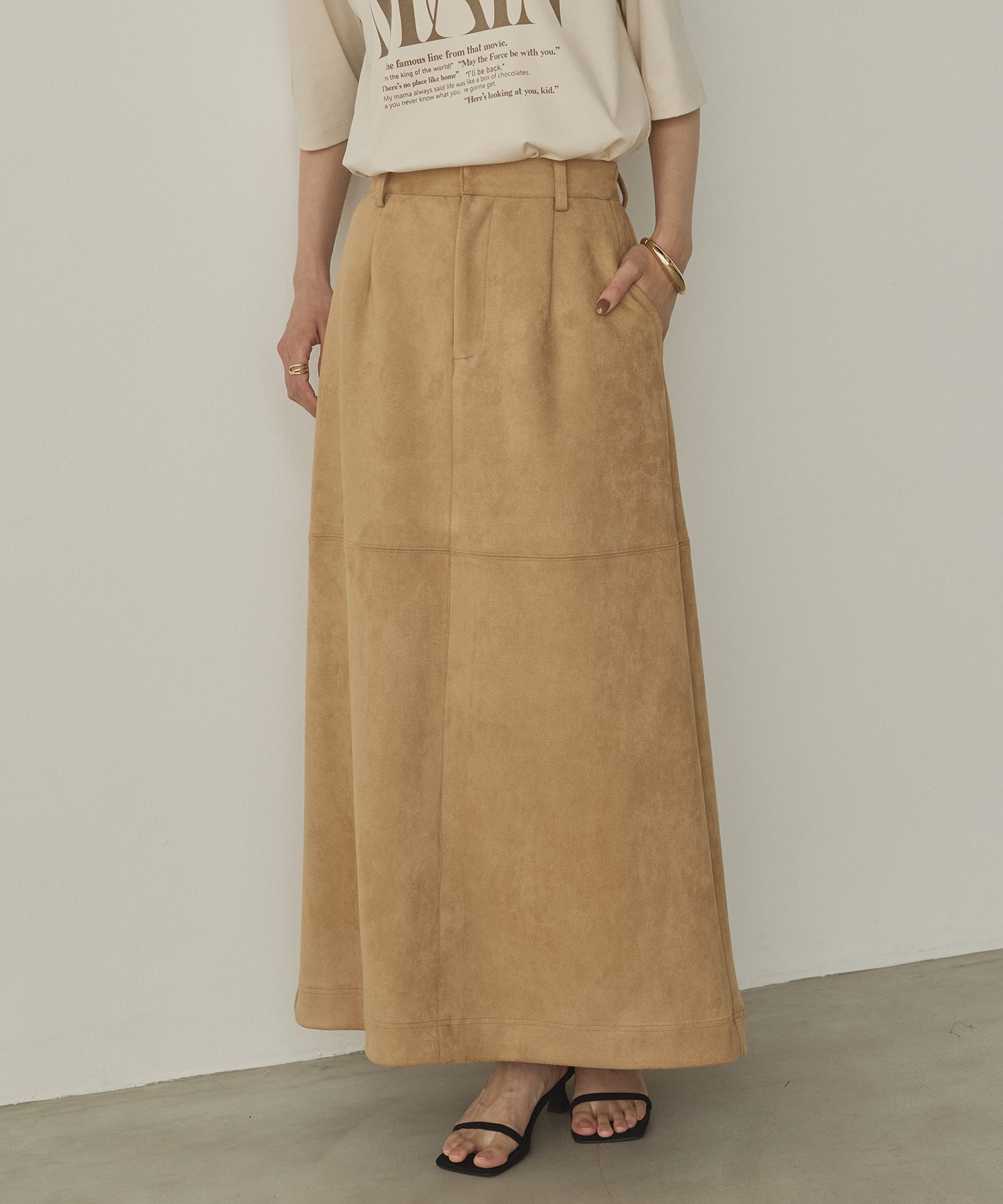 フェイクスウェード ロングスカート