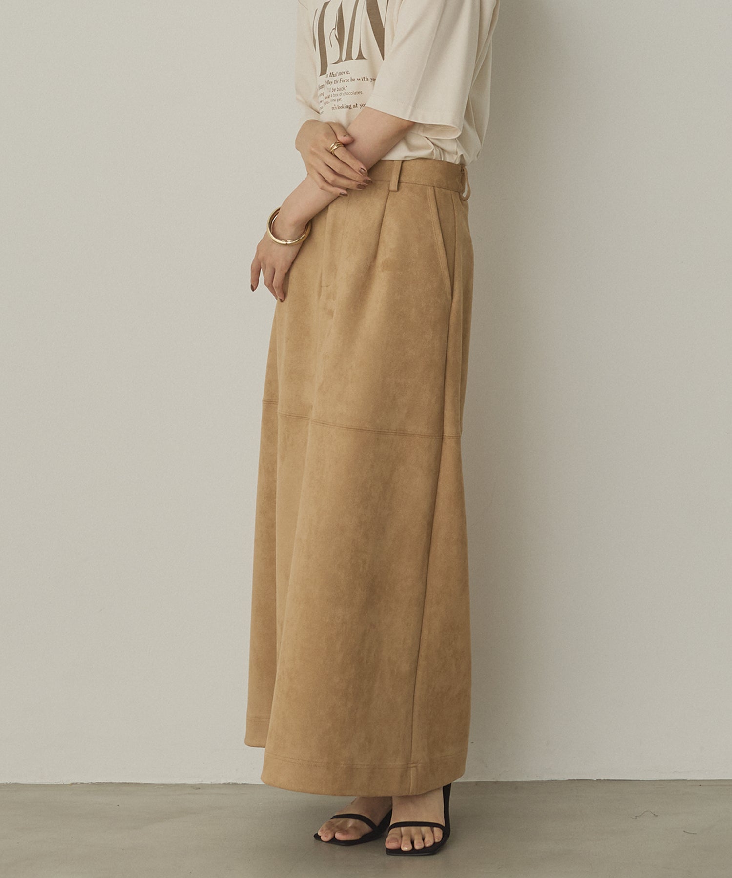 フェイクスウェード ロングスカート