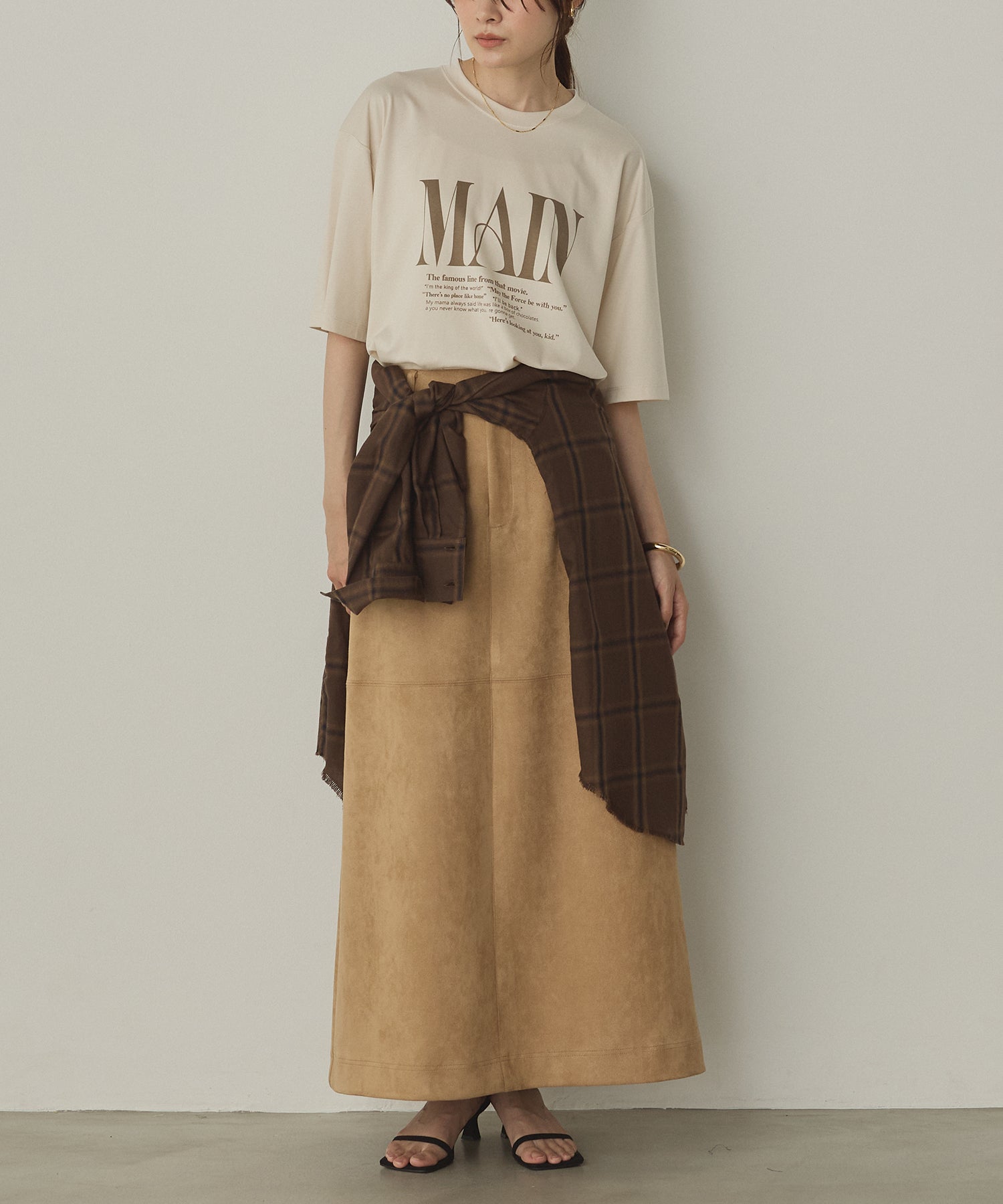 フェイクスウェード ロングスカート