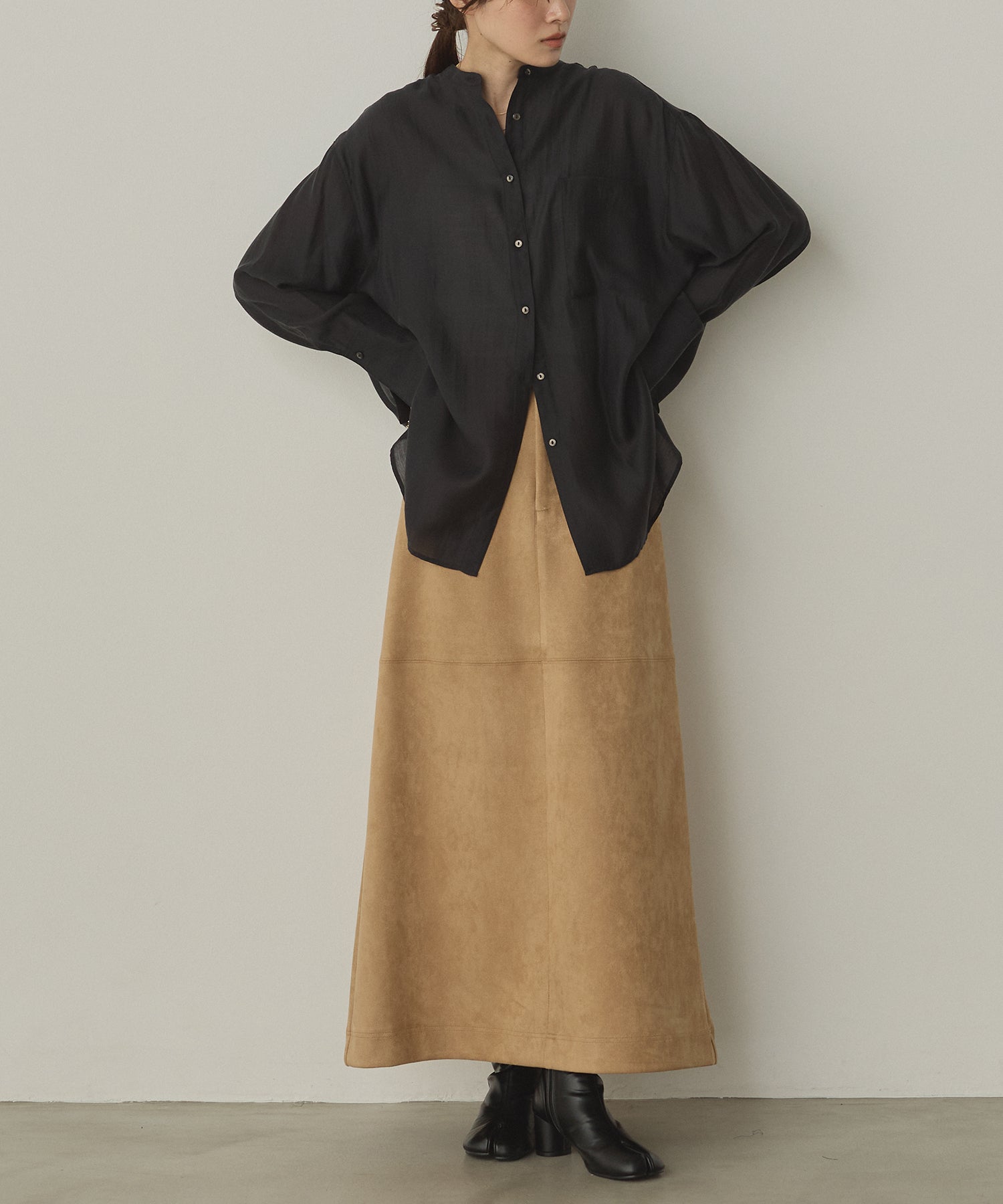 フェイクスウェード ロングスカート