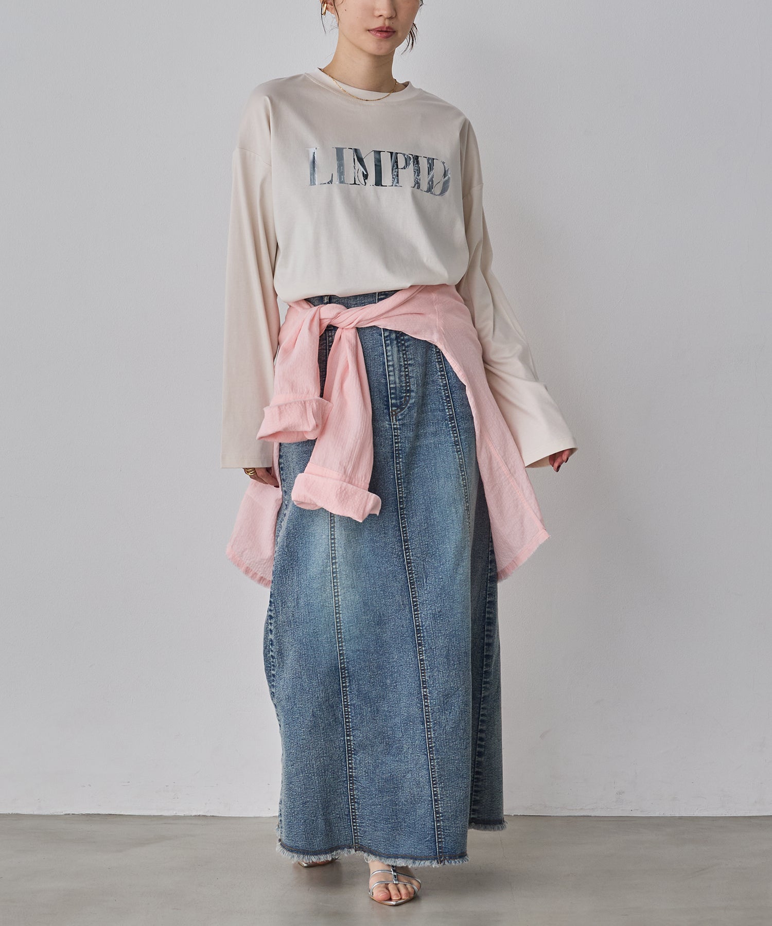 STRETCH DENIM NARROW SKIRT