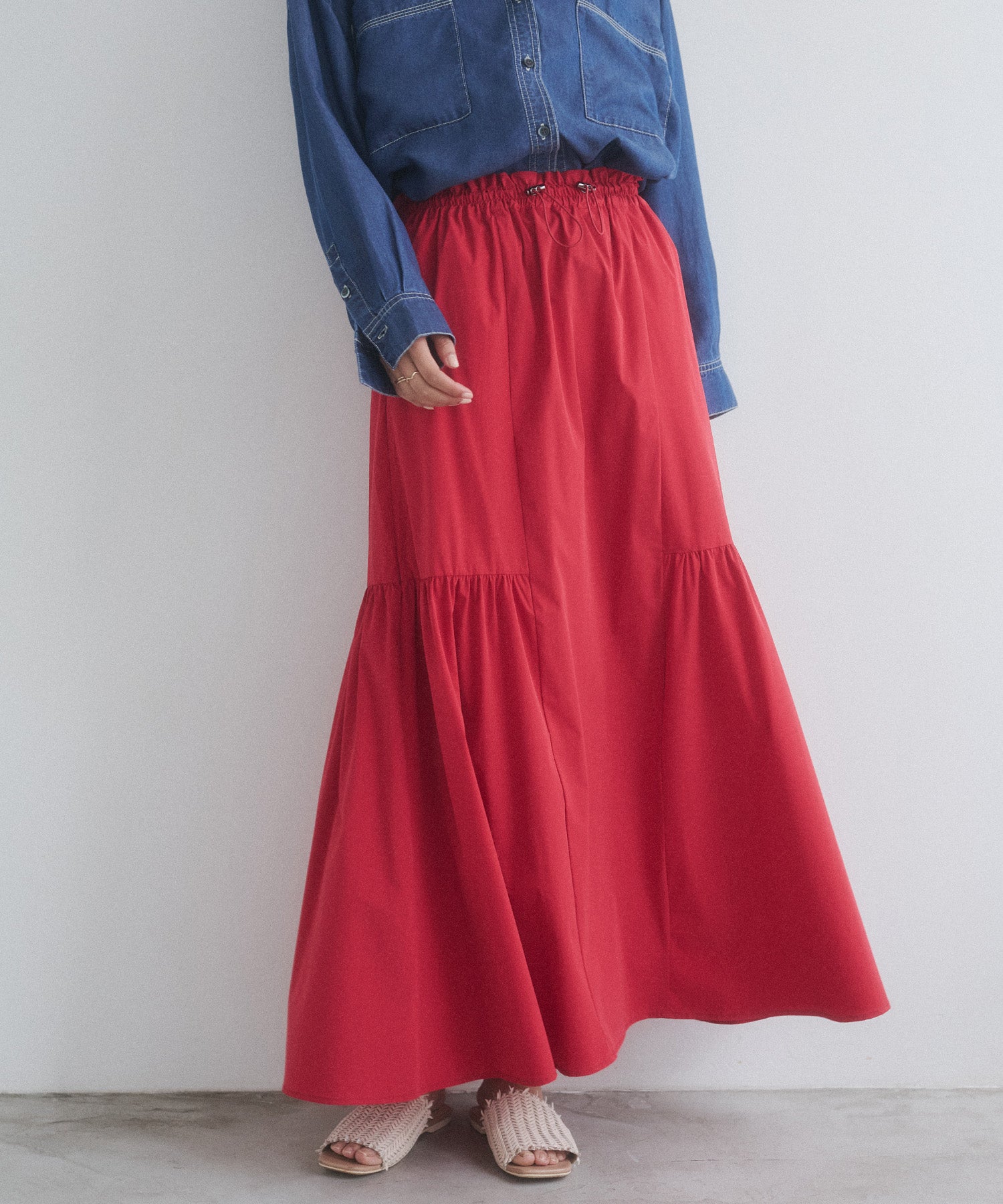 スカート theredthread frontier tiered skirt ICE TOUCH] SIDE-TIERED SKIRT