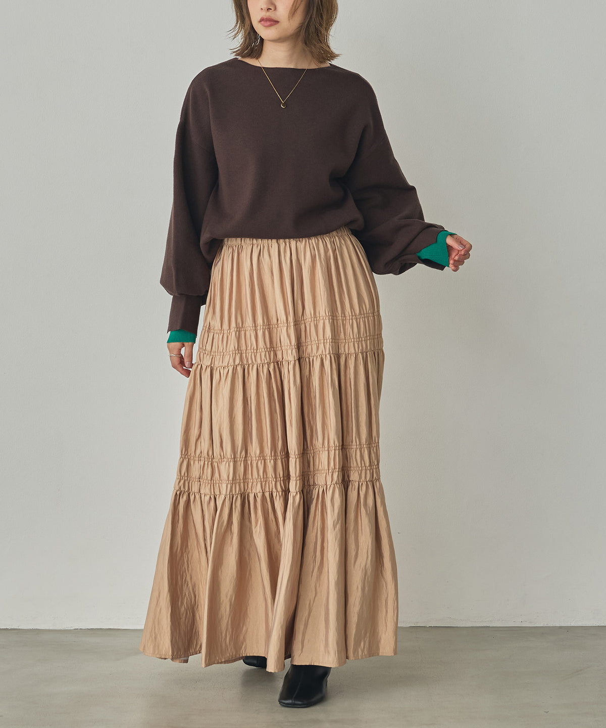 CHAMBRAY GATHERED SKIRT