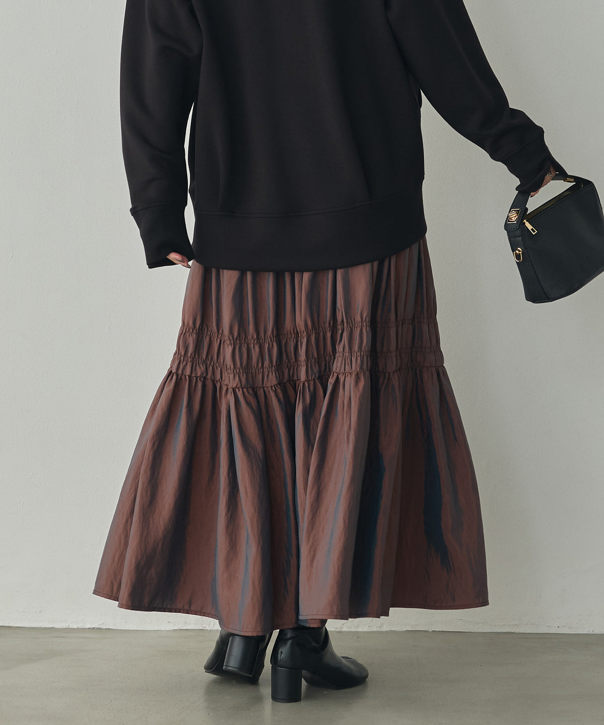 CHAMBRAY GATHERED SKIRT