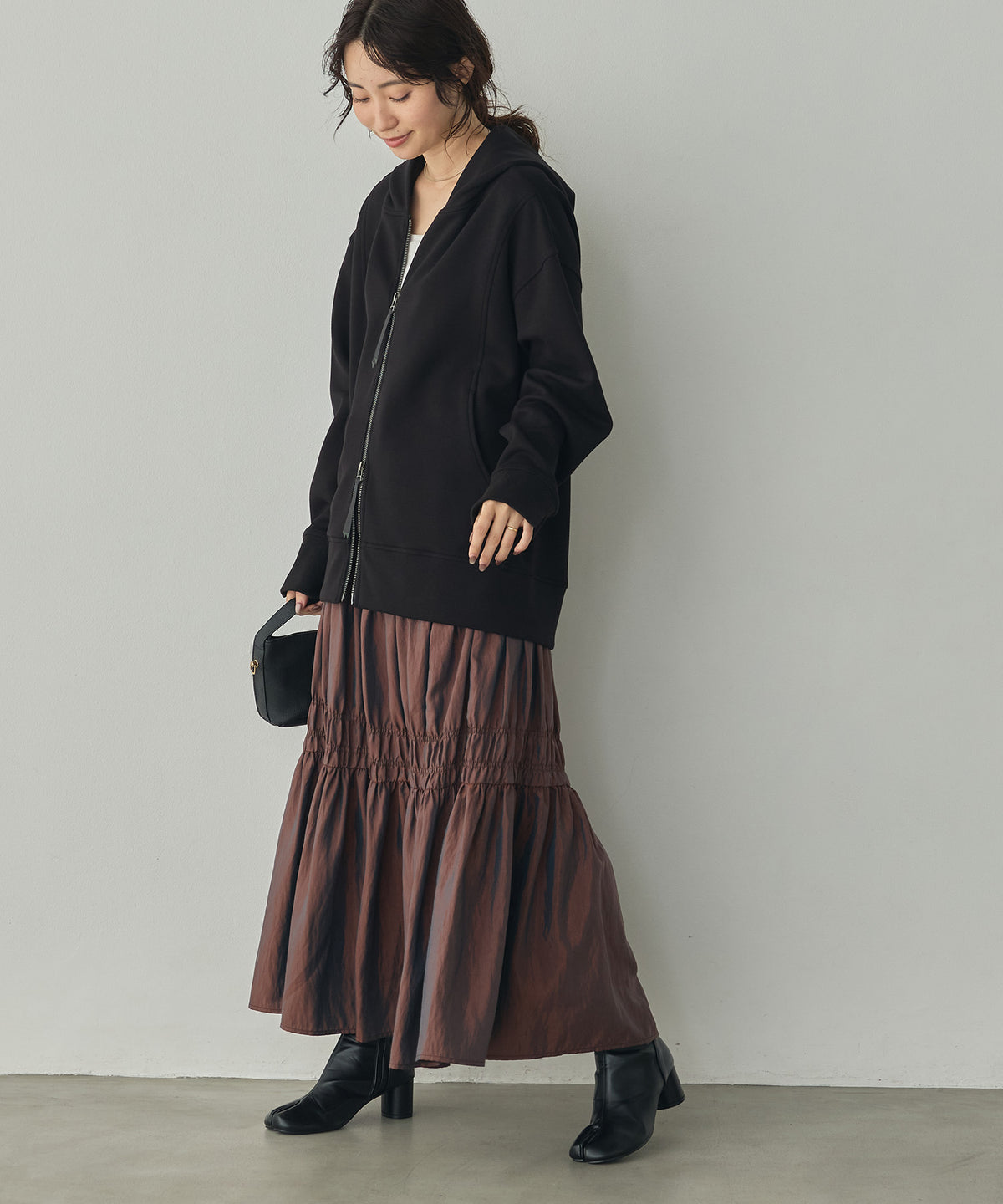 CHAMBRAY GATHERED SKIRT