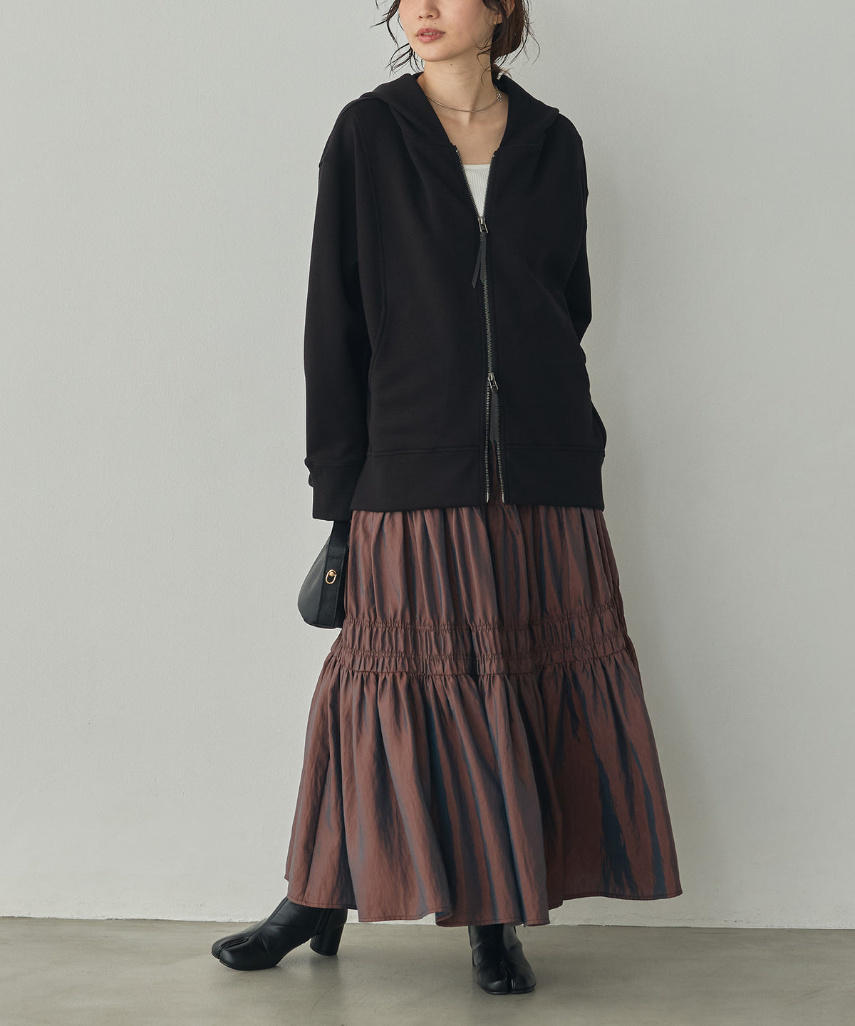 CHAMBRAY GATHERED SKIRT