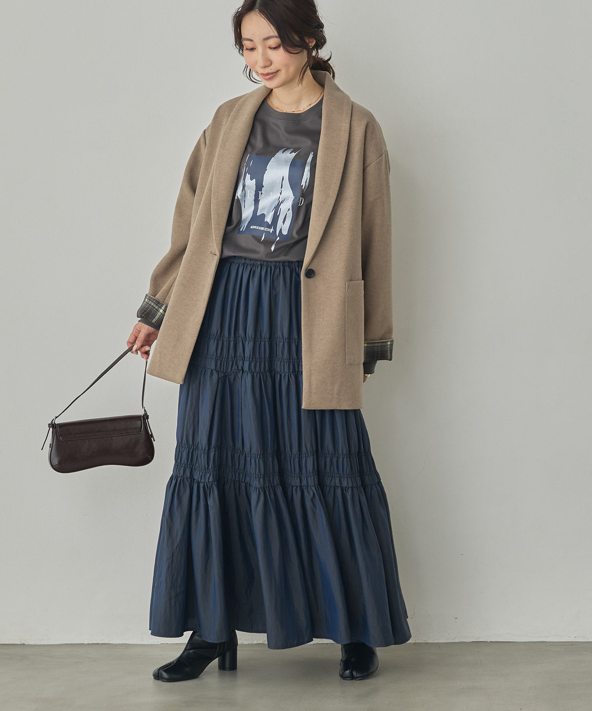CHAMBRAY GATHERED SKIRT