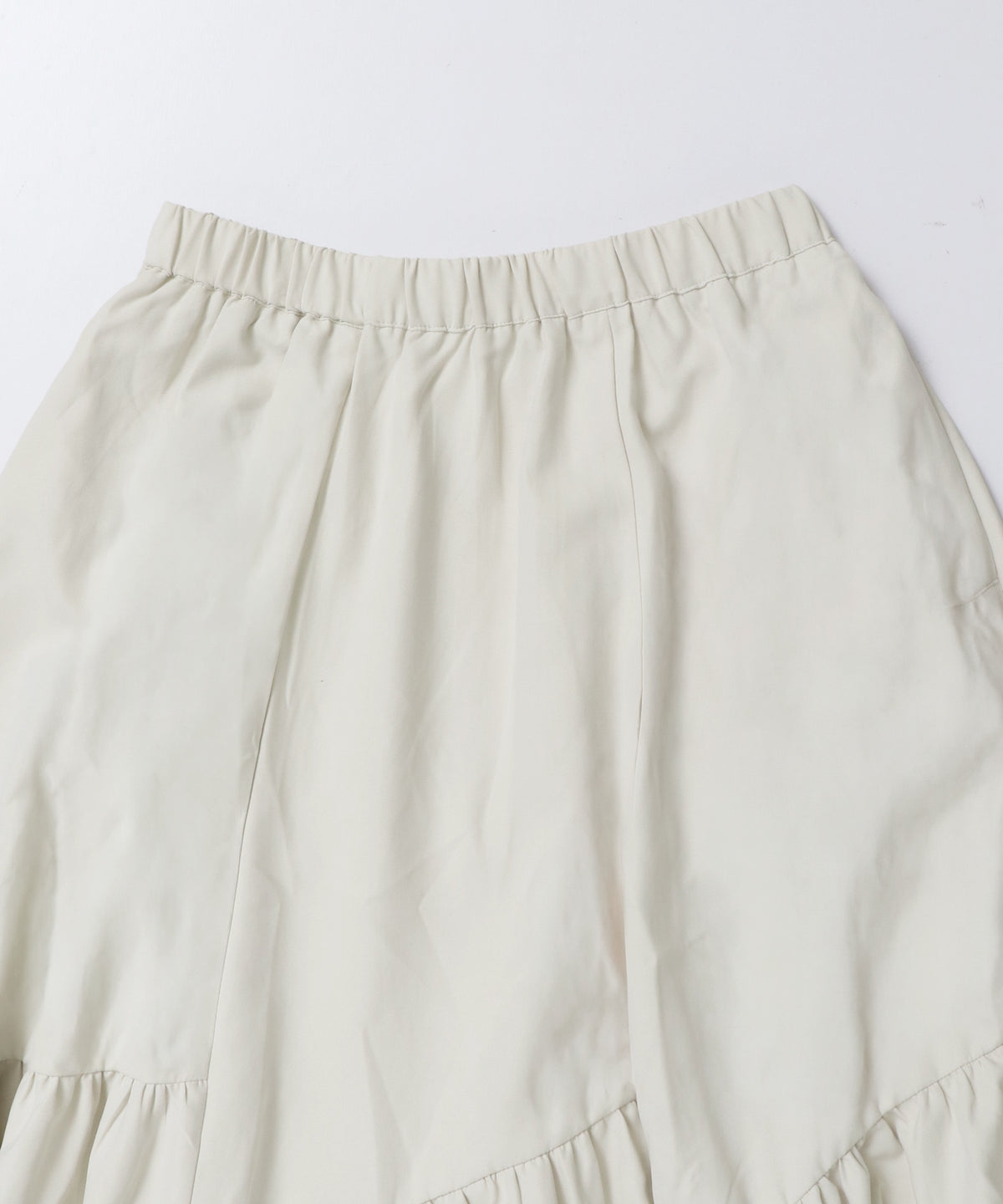 PEACH-TONED BRUSHED FABRIC TIERED SKIRT