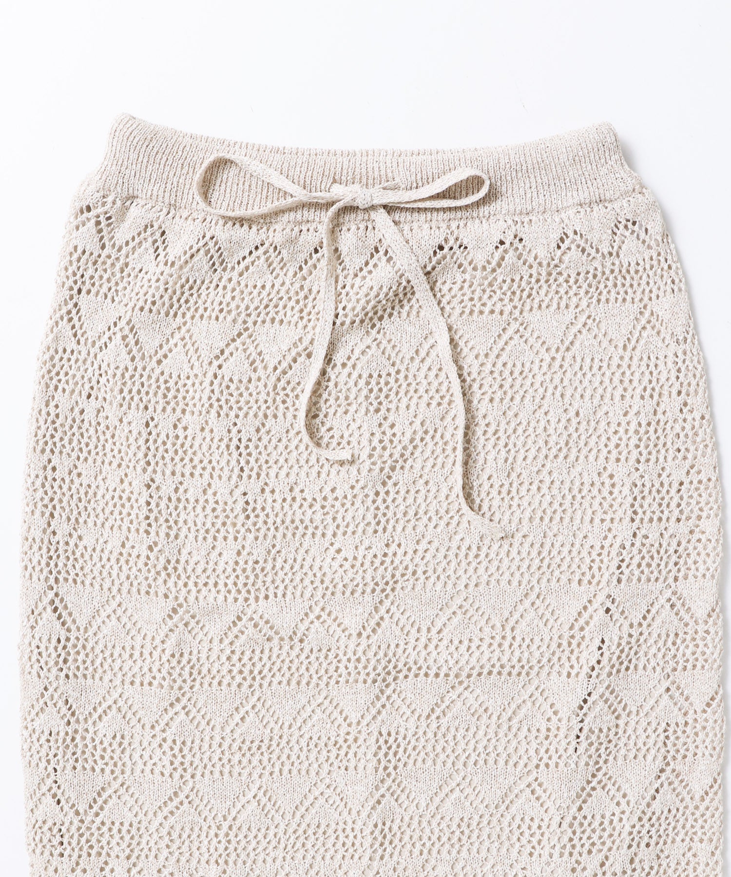 ペーパーヤーン 透かし編み ニットナロースカート