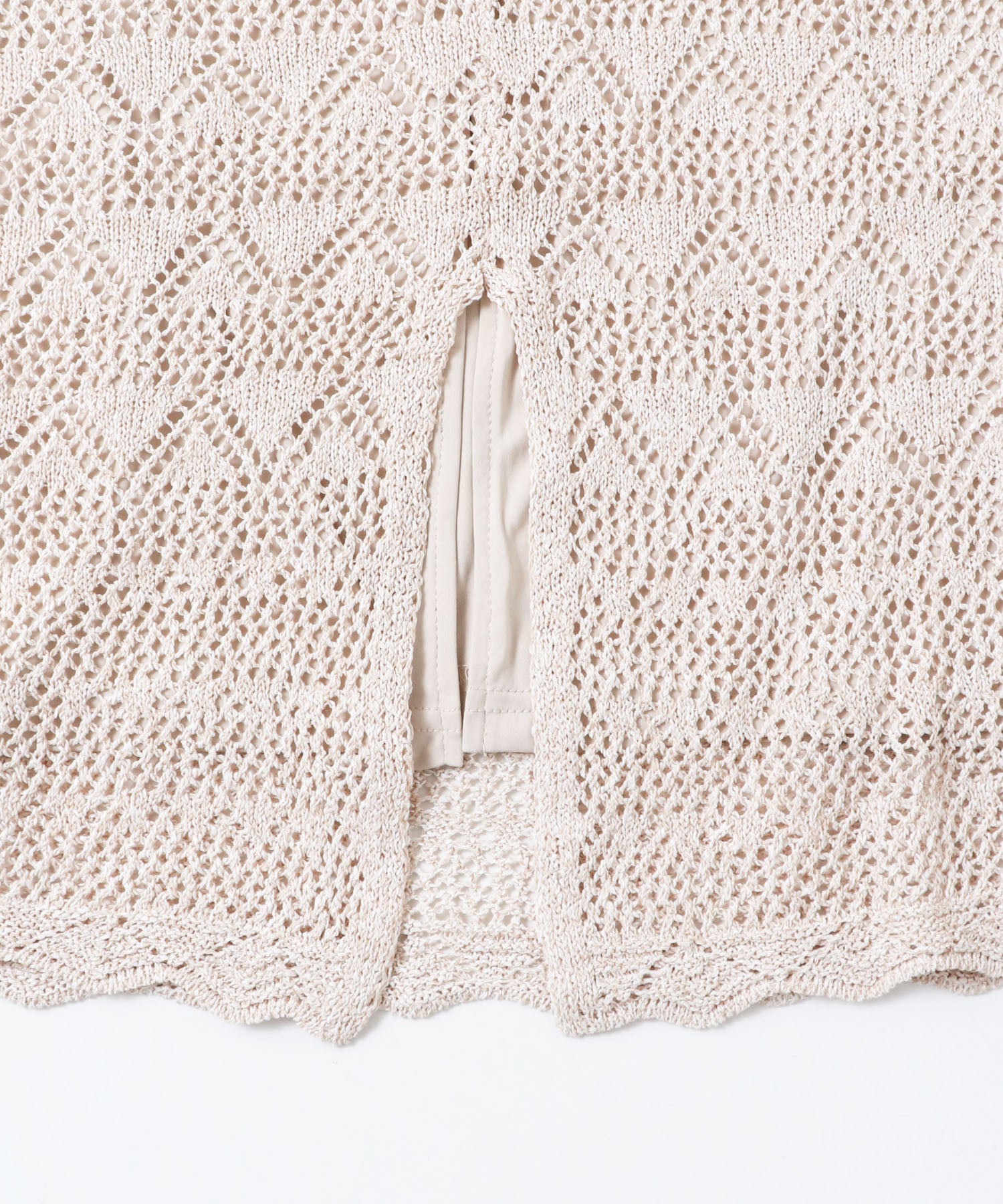 ペーパーヤーン 透かし編み ニットナロースカート