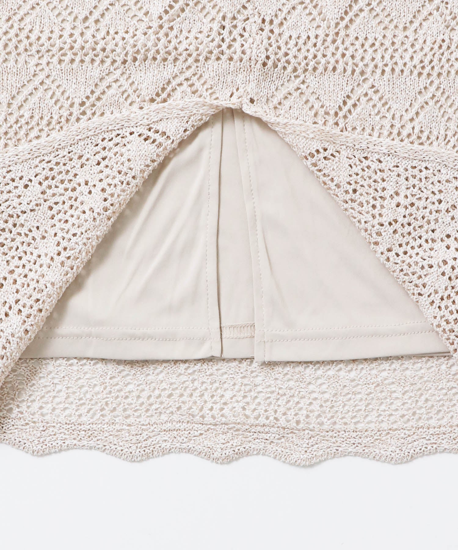 ペーパーヤーン 透かし編み ニットナロースカート