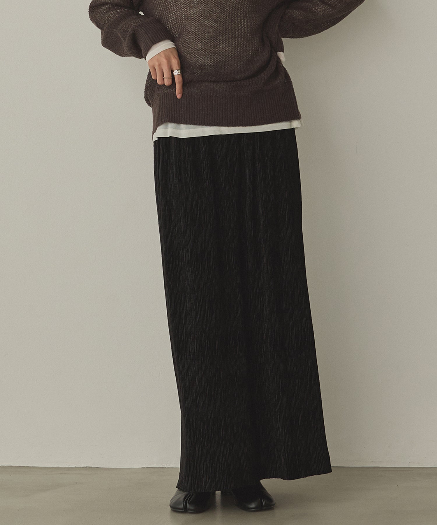 ベロアプリーツタイトスカート