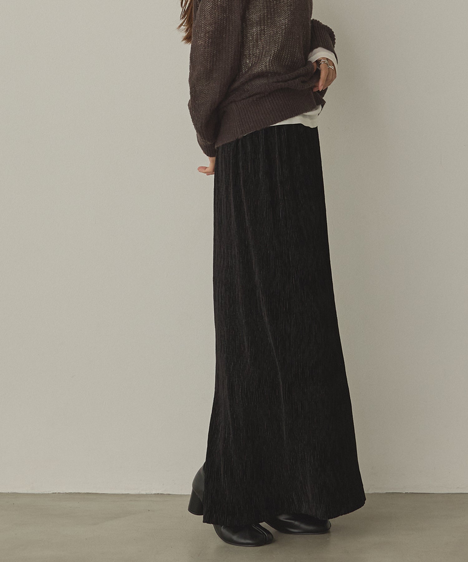 ベロアプリーツタイトスカート