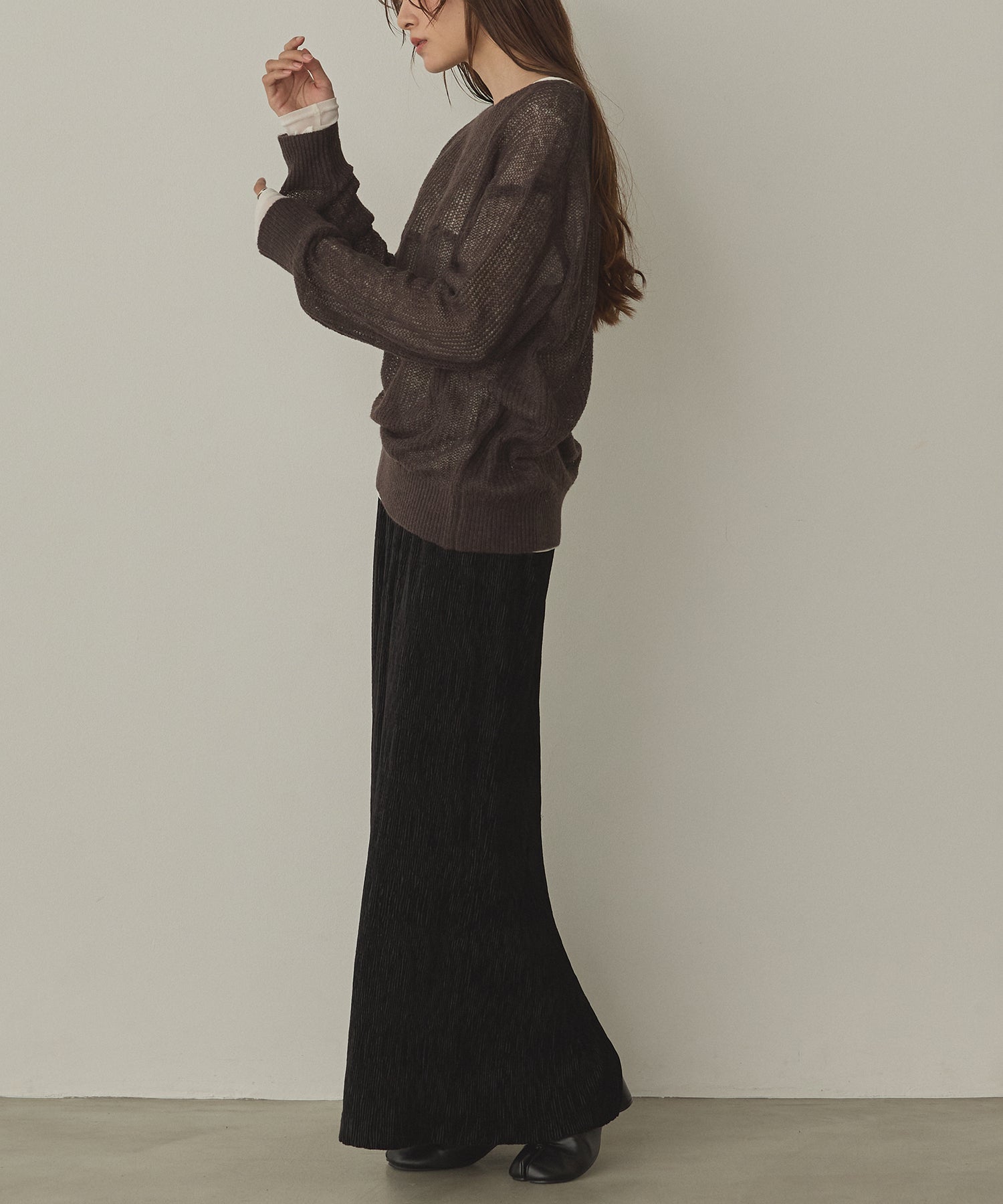 ベロアプリーツタイトスカート