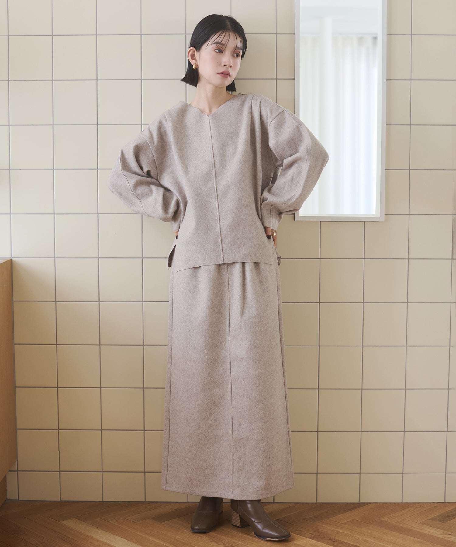 KNIT SEW NARROW SKIRT