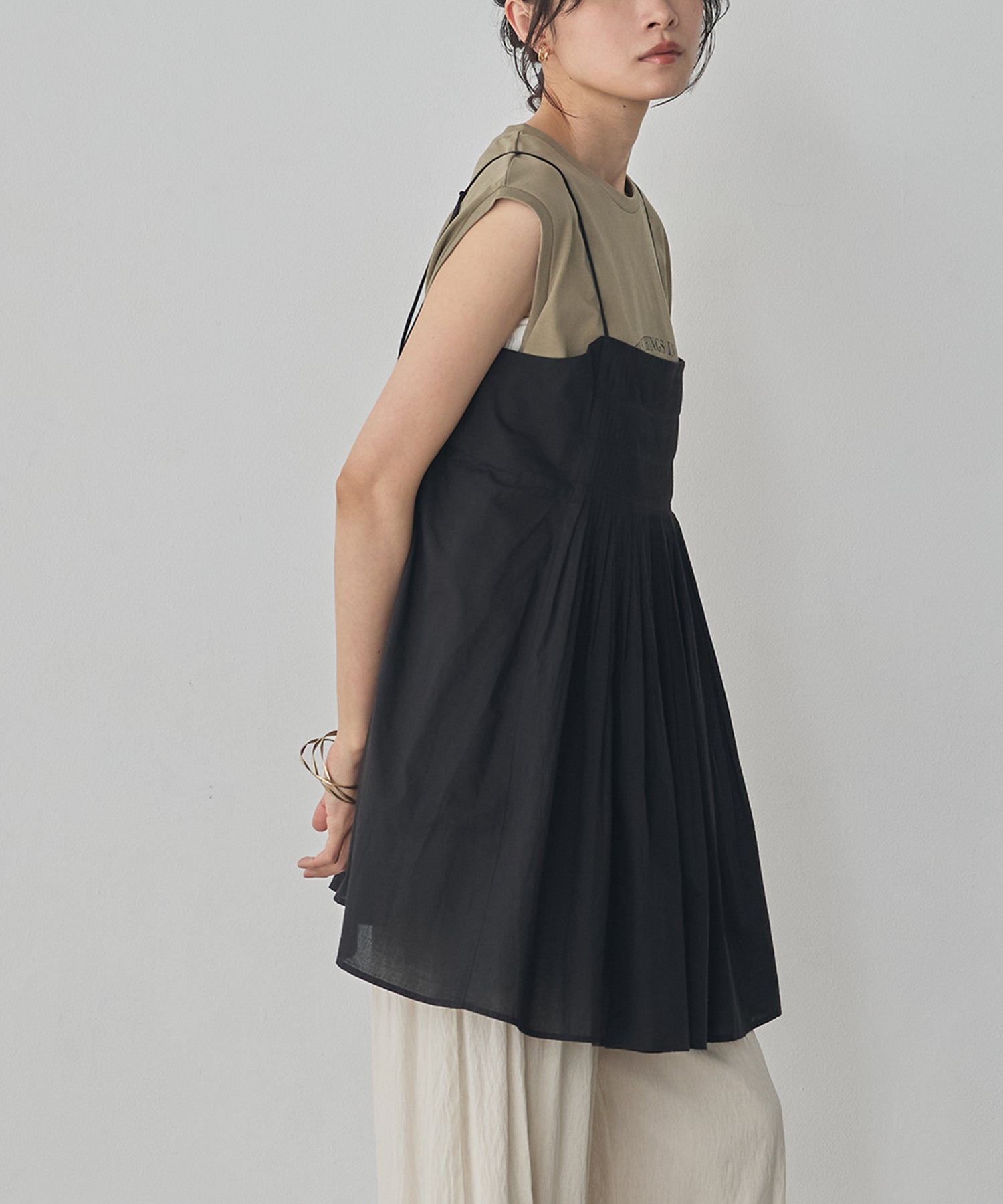 TUCKED-GATHERED OVERSIZED CAMISOLE