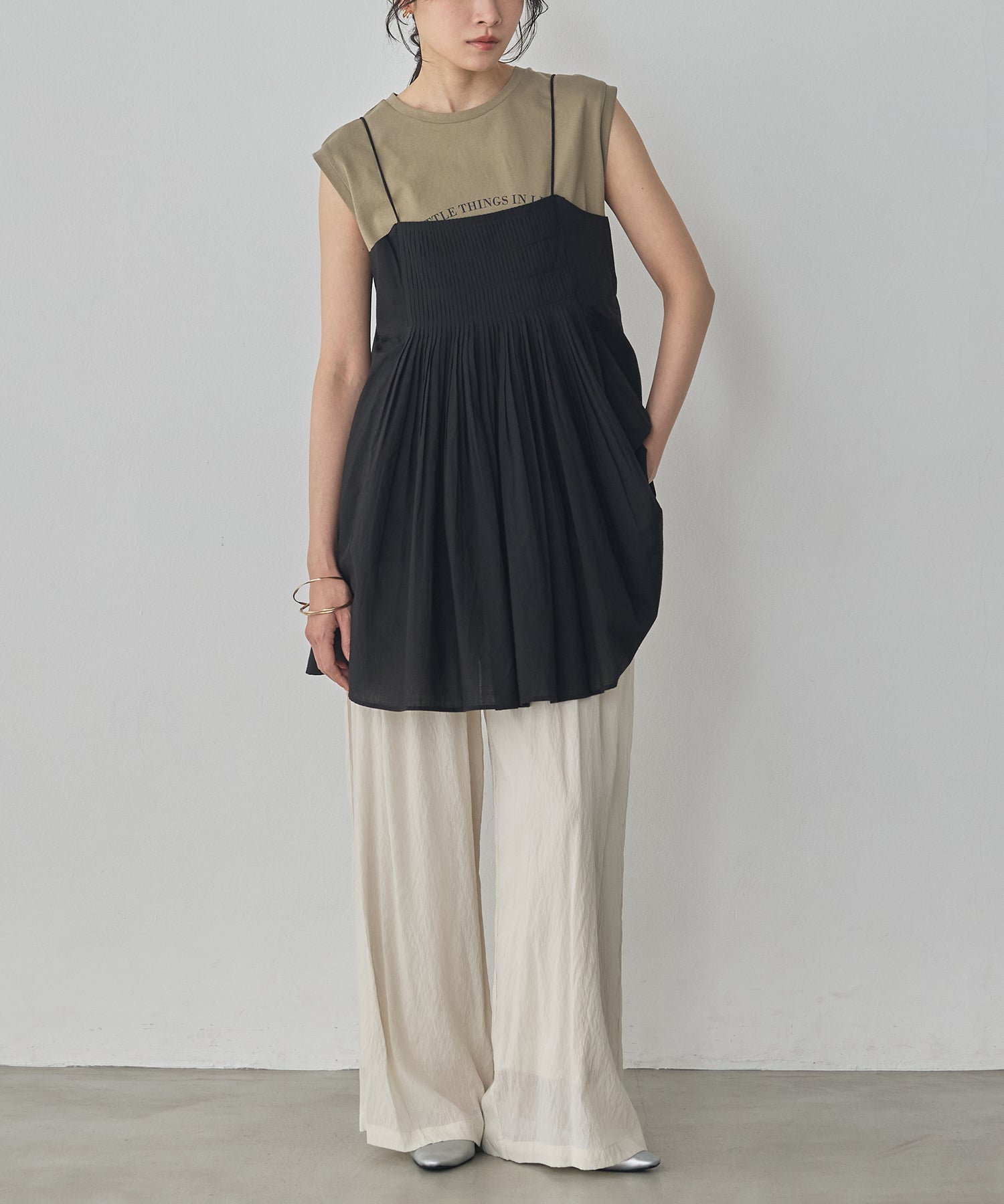 TUCKED-GATHERED OVERSIZED CAMISOLE