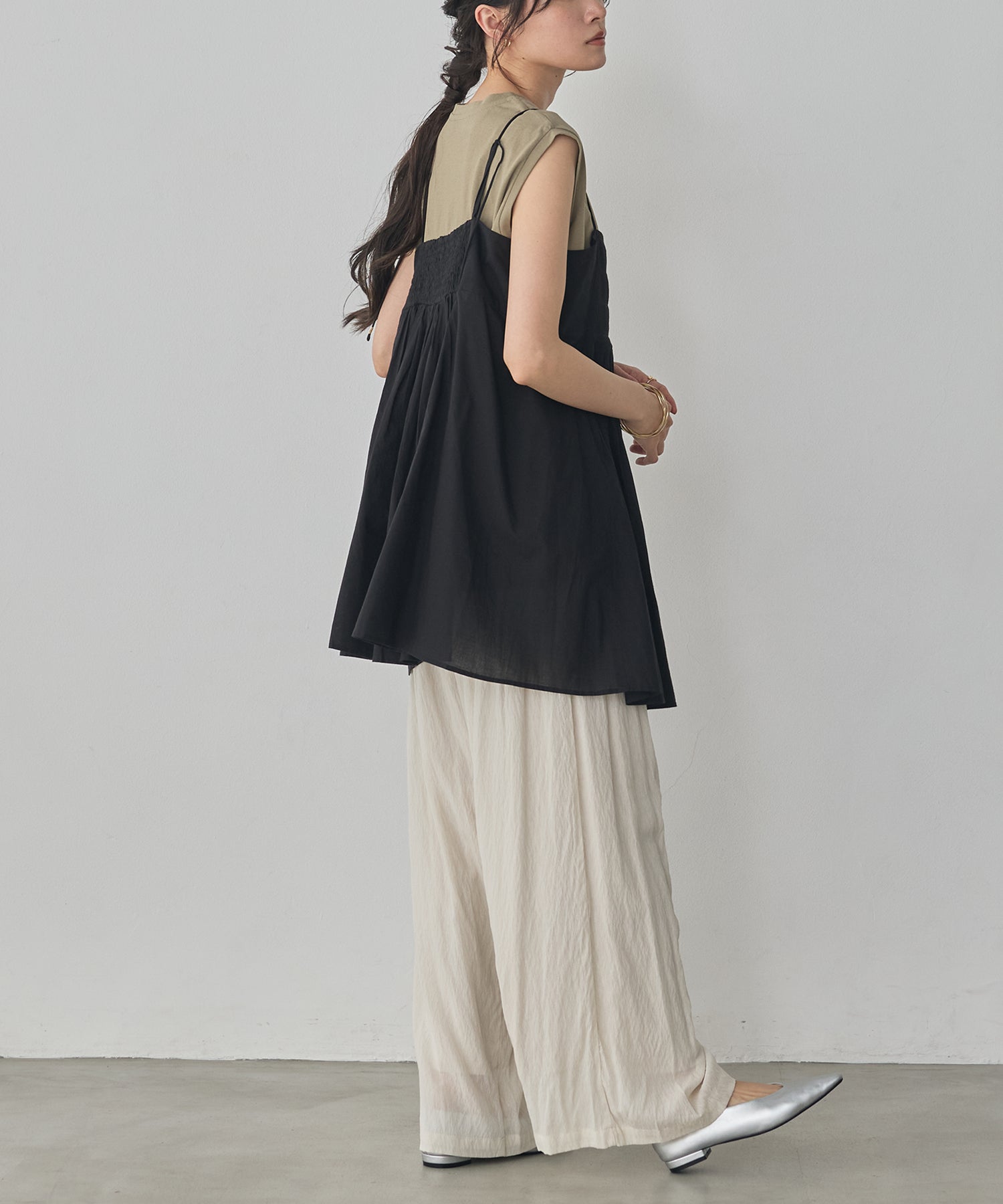TUCKED-GATHERED OVERSIZED CAMISOLE
