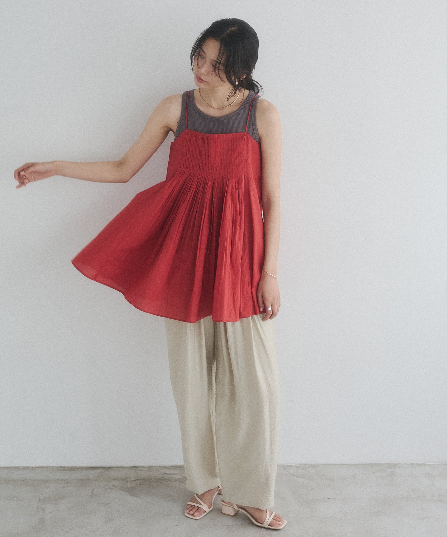 TUCKED-GATHERED OVERSIZED CAMISOLE