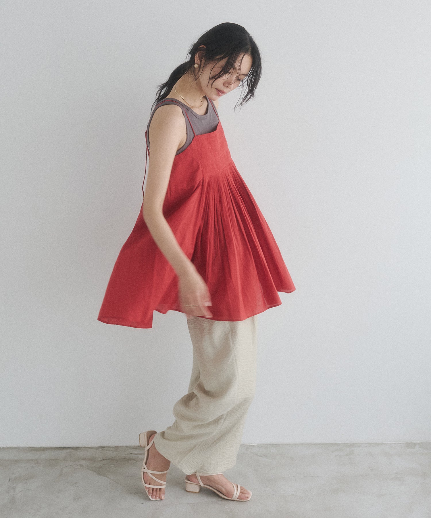 TUCKED-GATHERED OVERSIZED CAMISOLE