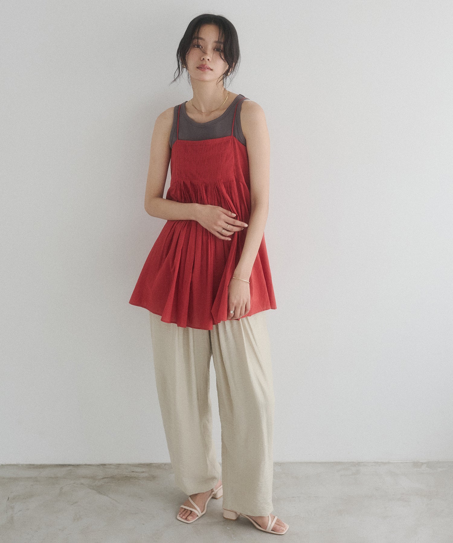 TUCKED-GATHERED OVERSIZED CAMISOLE