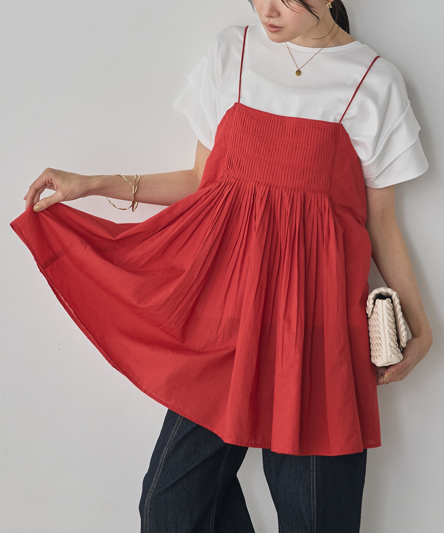 TUCKED-GATHERED OVERSIZED CAMISOLE