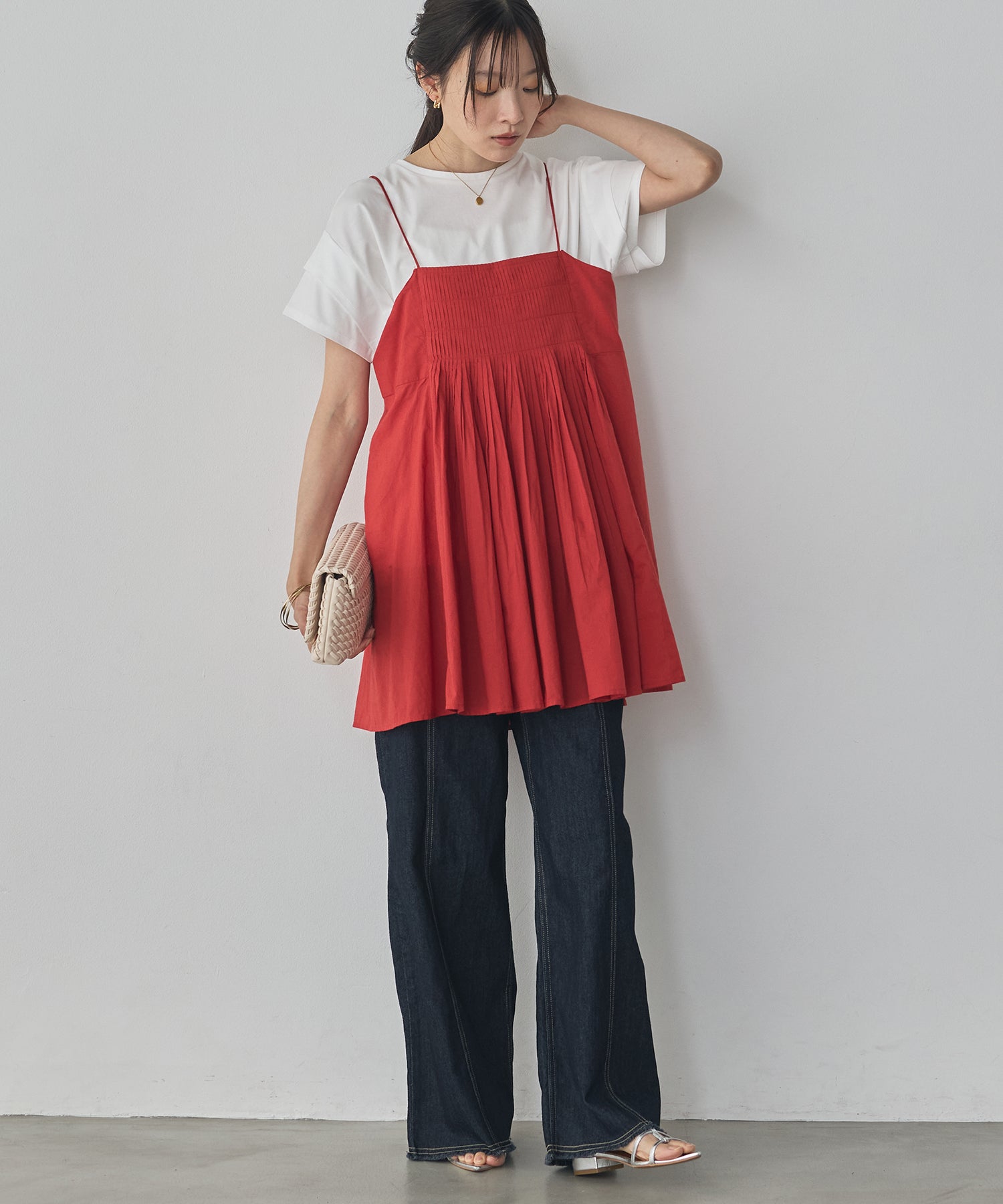 TUCKED-GATHERED OVERSIZED CAMISOLE