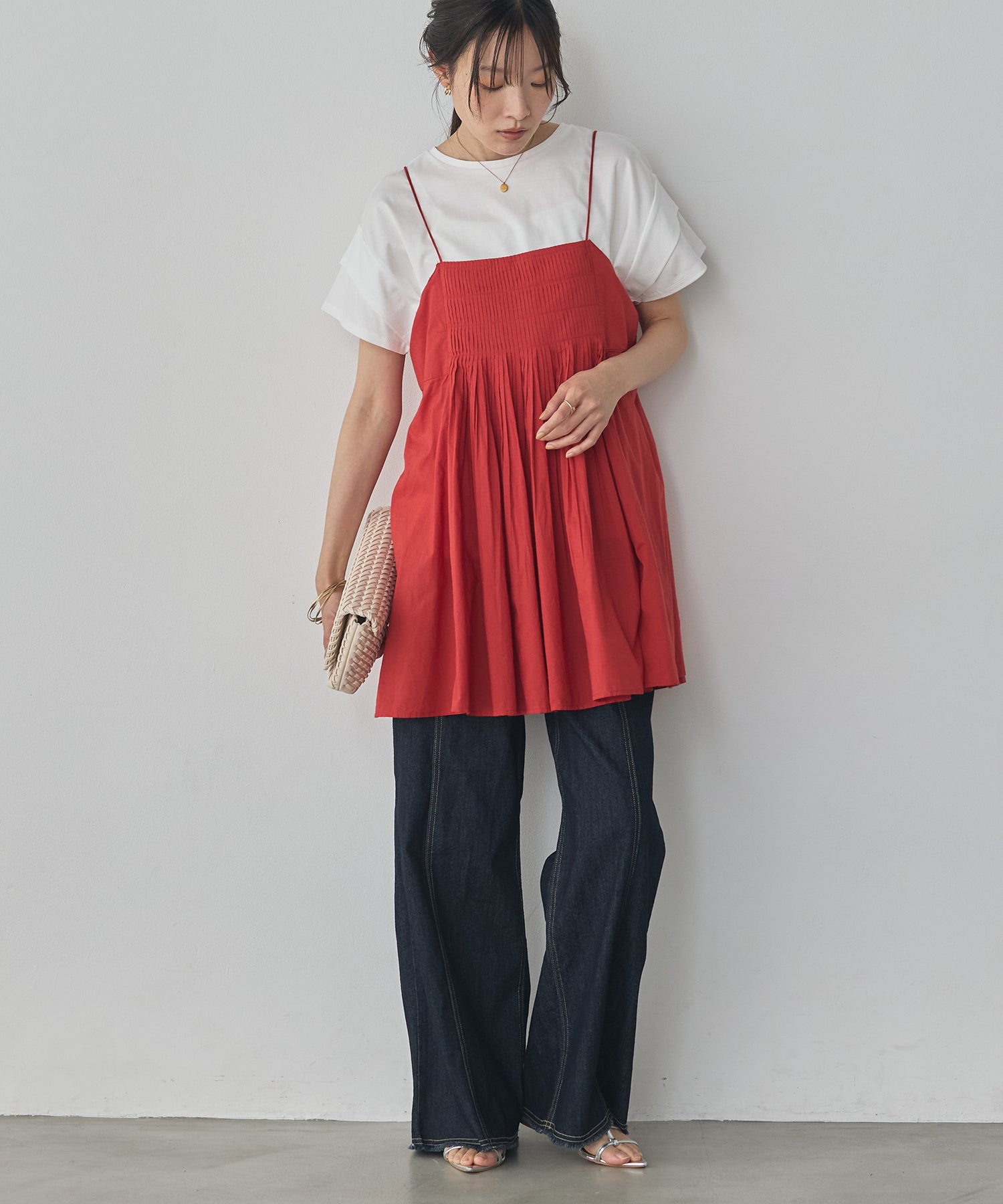 TUCKED-GATHERED OVERSIZED CAMISOLE
