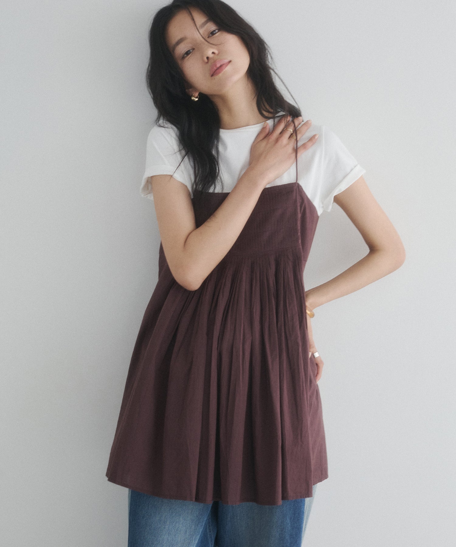 TUCKED-GATHERED OVERSIZED CAMISOLE