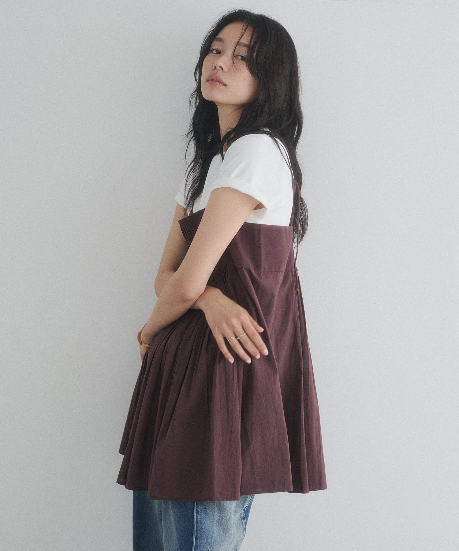 TUCKED-GATHERED OVERSIZED CAMISOLE
