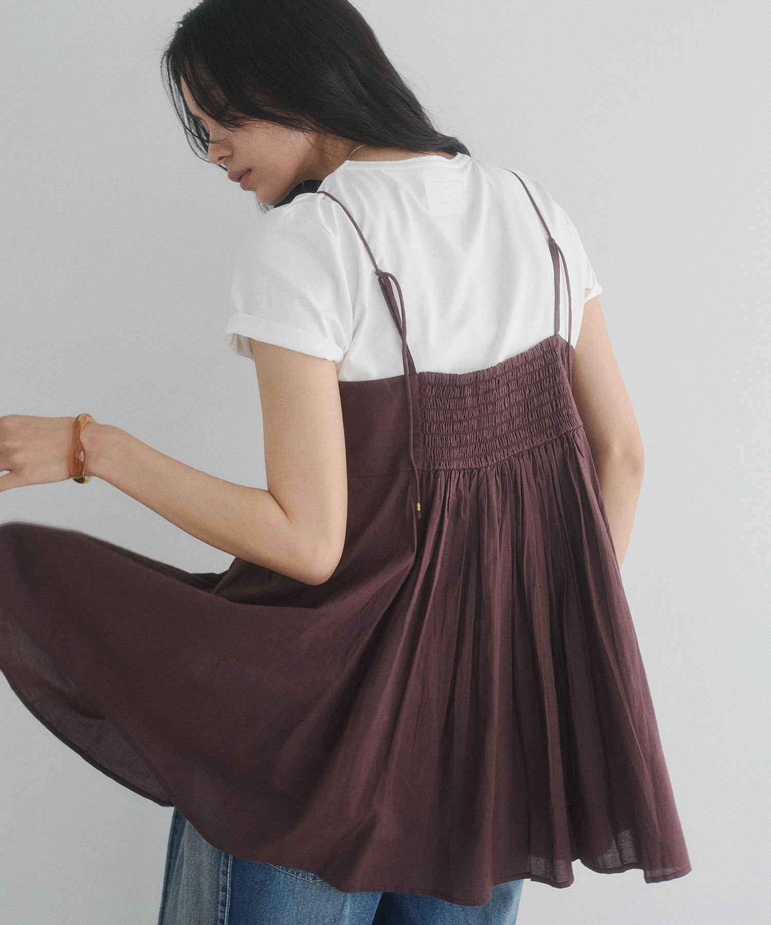 TUCKED-GATHERED OVERSIZED CAMISOLE