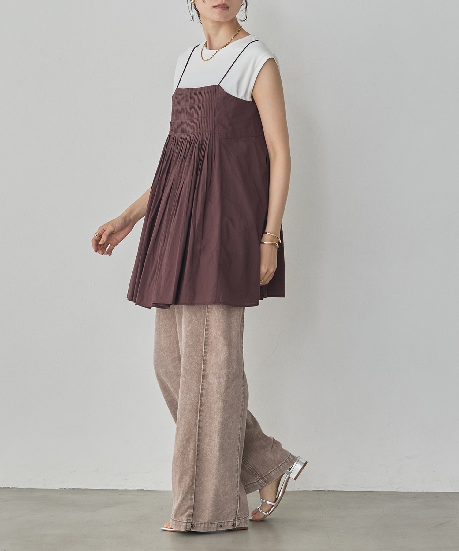 TUCKED-GATHERED OVERSIZED CAMISOLE