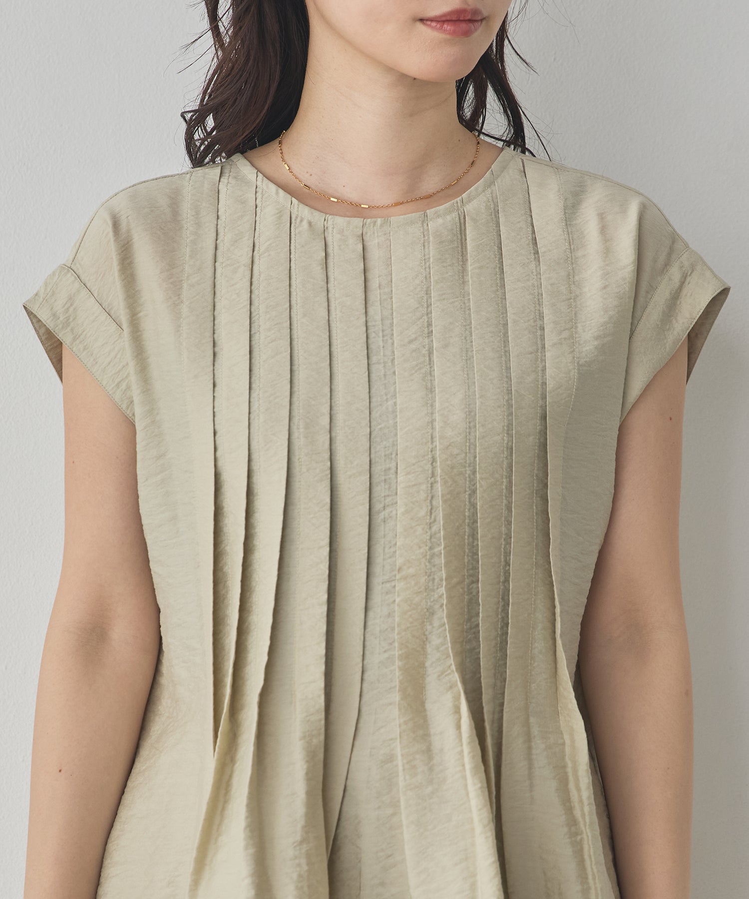 PARACHUTE FABRIC 2WAY TUCK BLOUSE