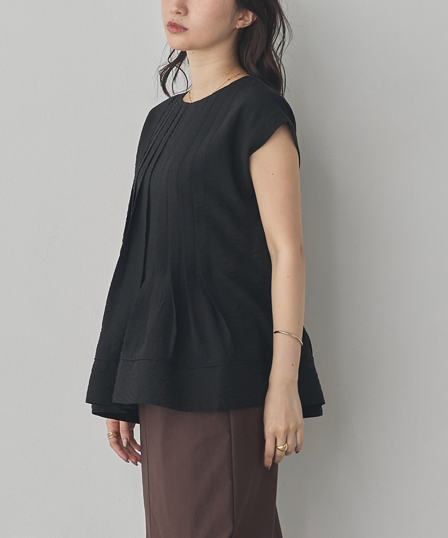 PARACHUTE FABRIC 2WAY TUCK BLOUSE