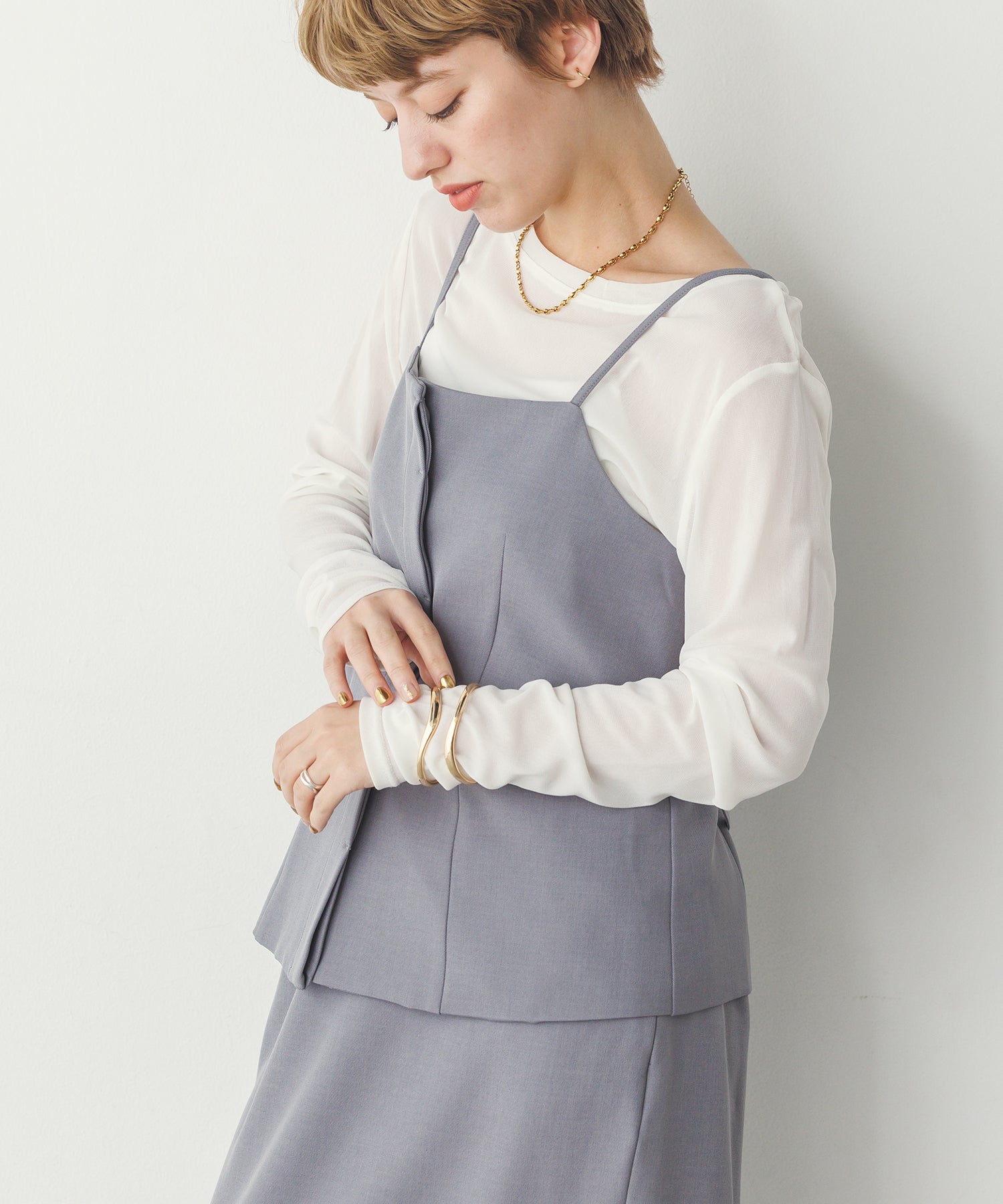 ストレッチポリツイル ビスチェ