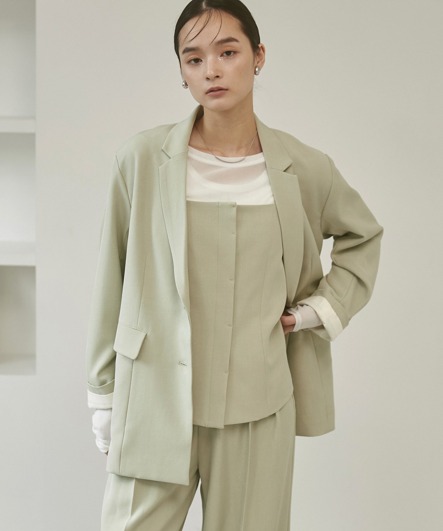 ストレッチポリツイル ビスチェ