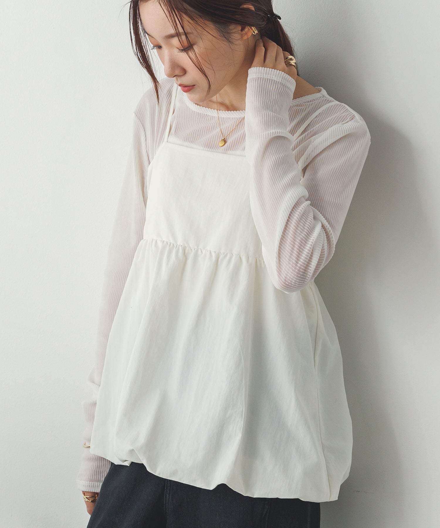 ナイロン バルーンキャミビスチェ