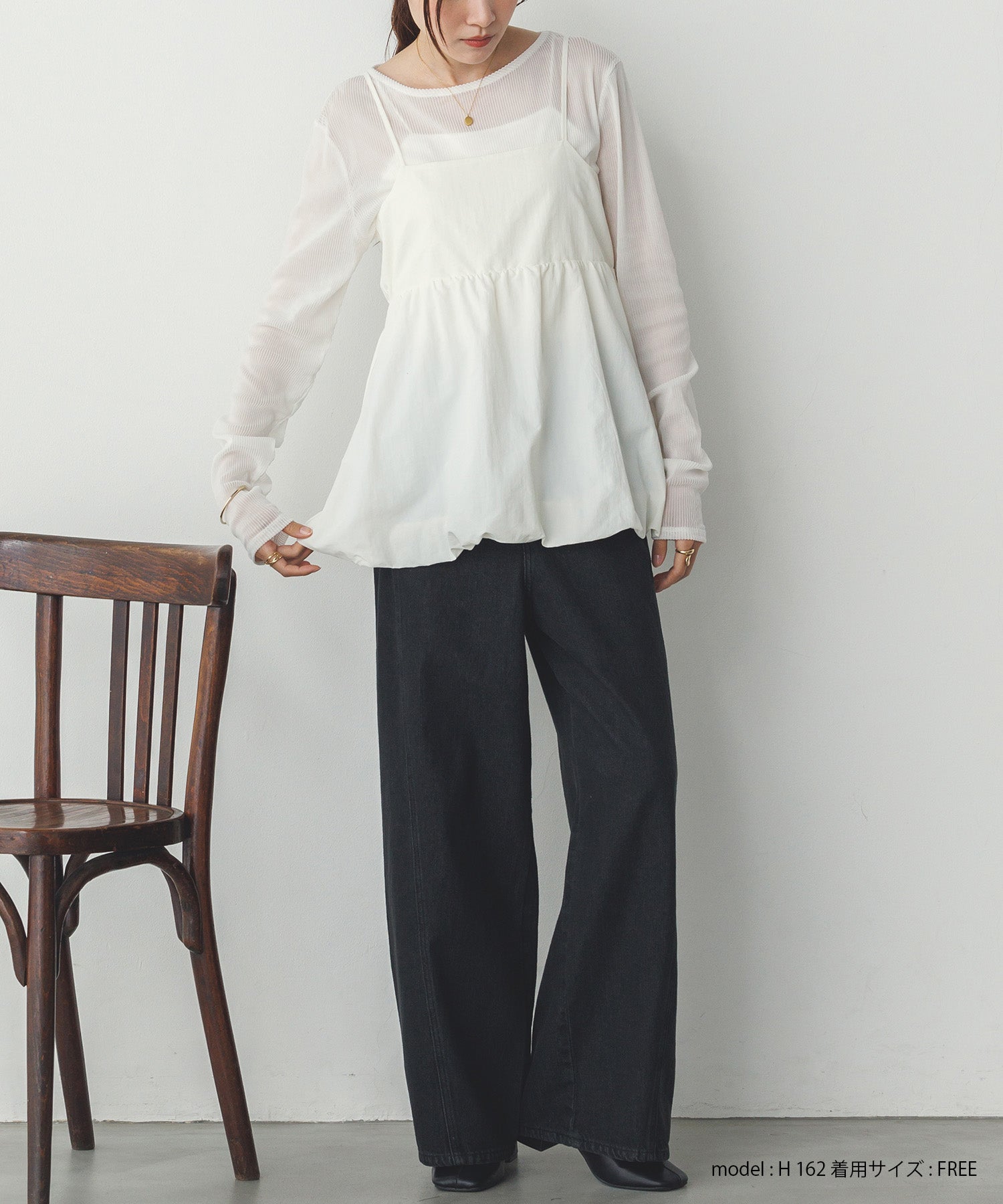 ナイロン バルーンキャミビスチェ