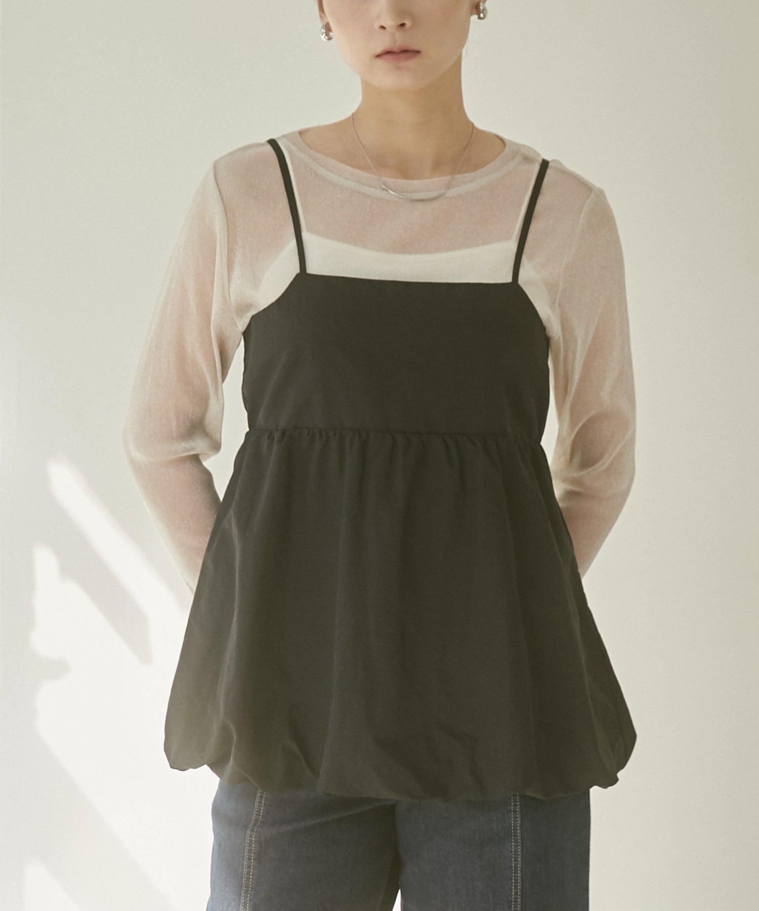 ナイロン バルーンキャミビスチェ