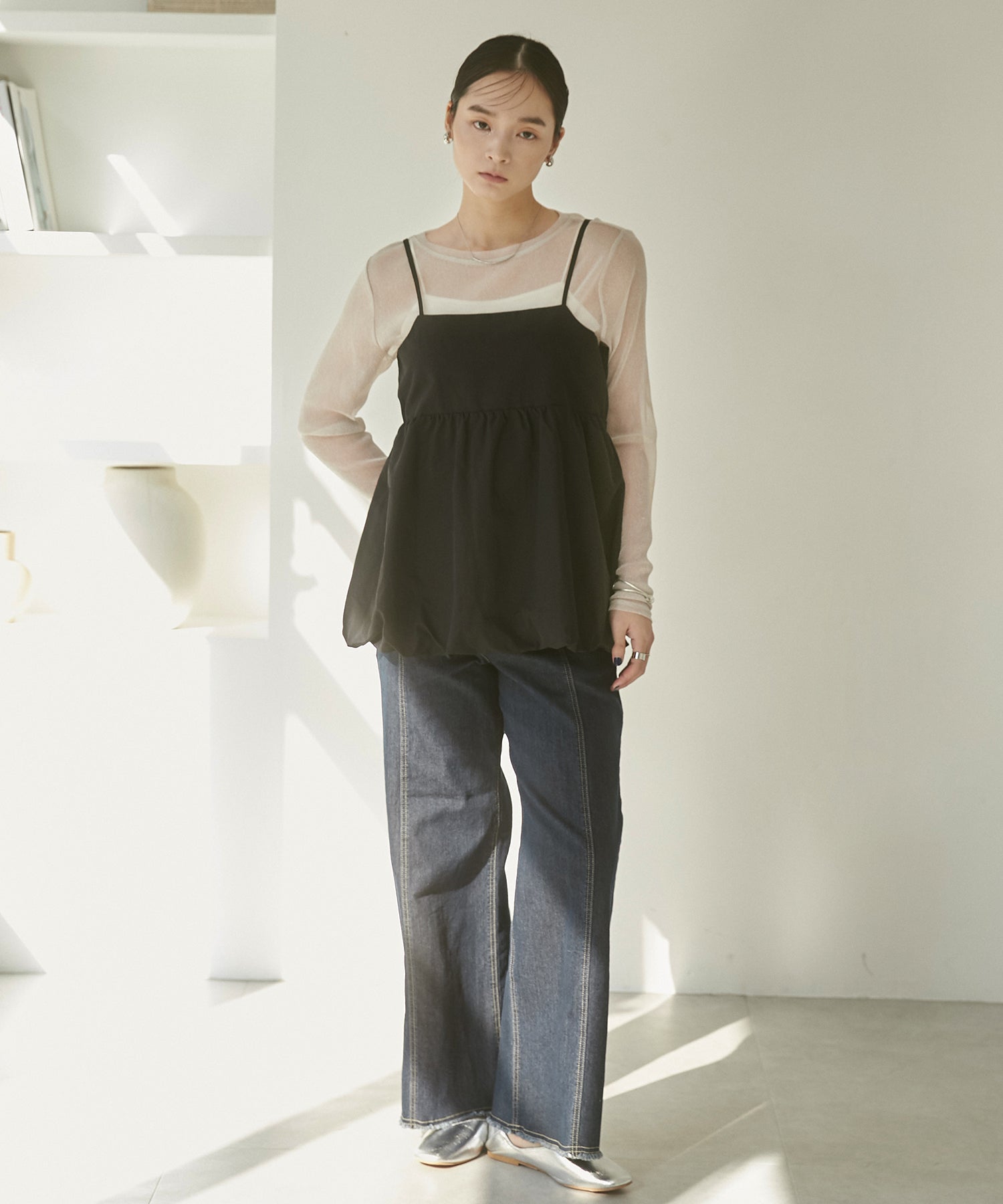 ナイロン バルーンキャミビスチェ