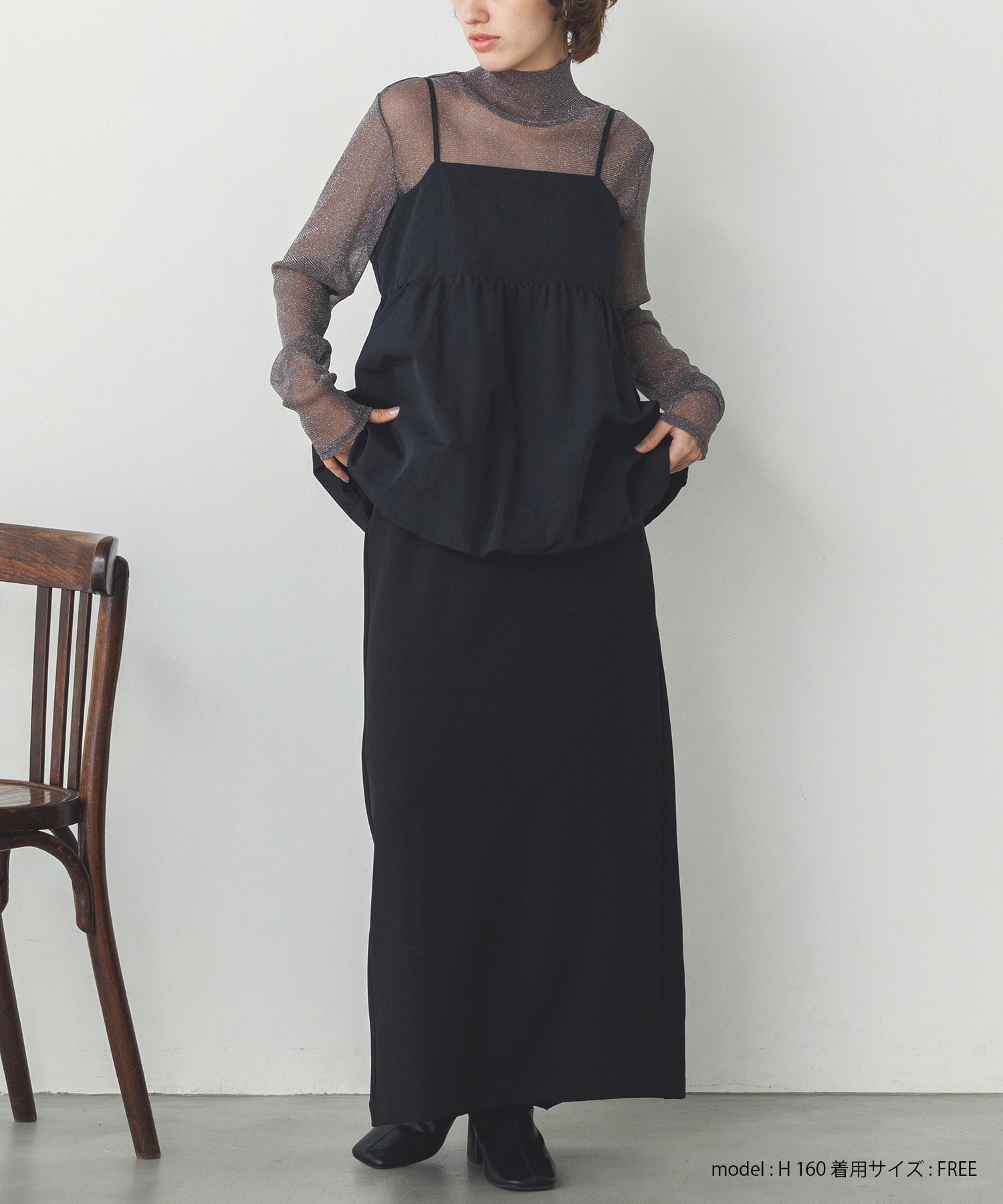 ナイロン バルーンキャミビスチェ