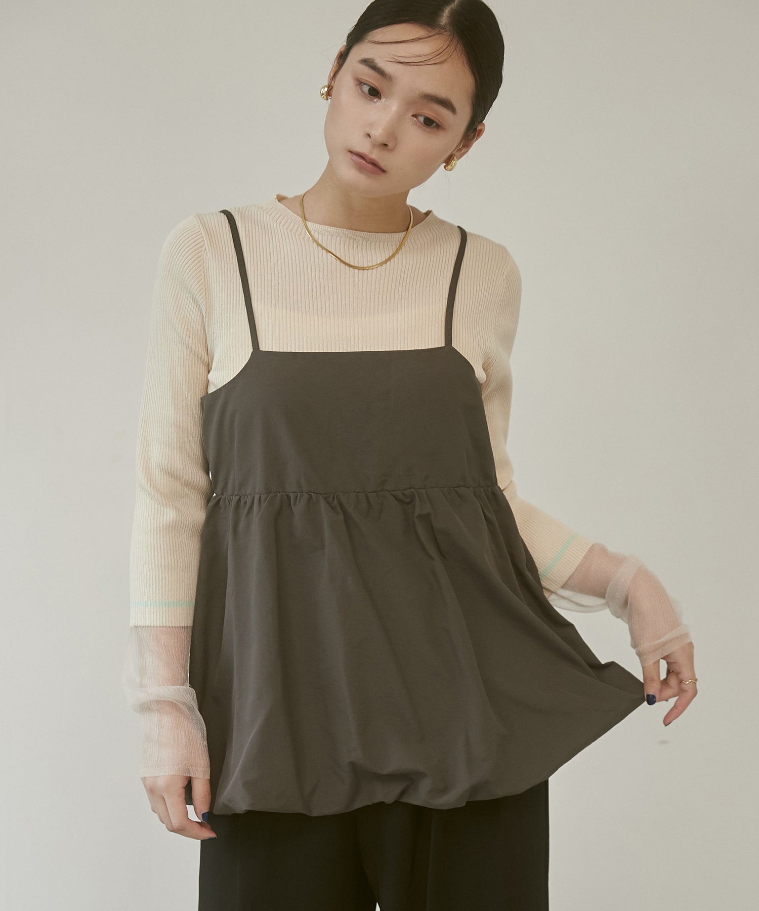 ナイロン バルーンキャミビスチェ