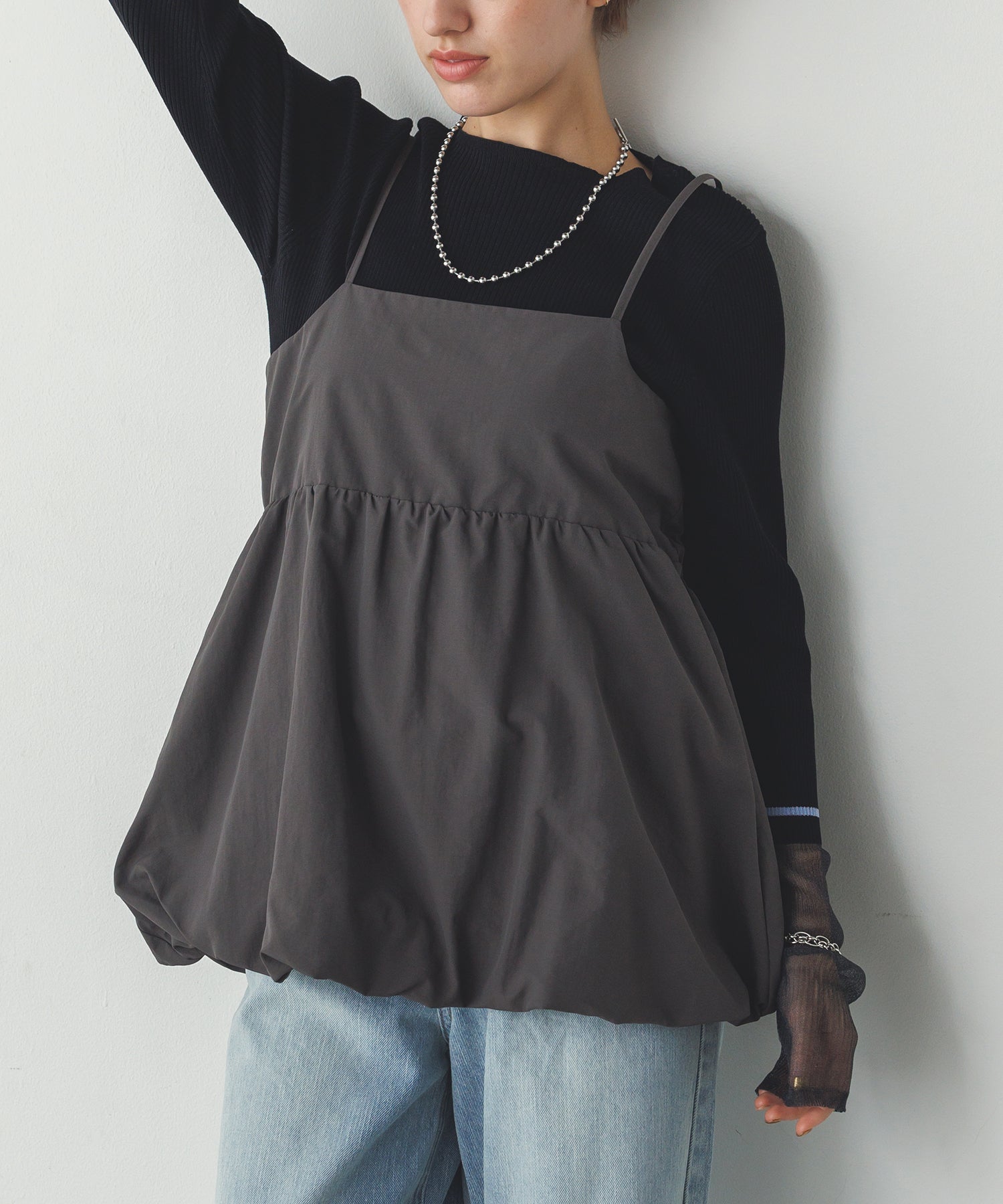 ナイロン バルーンキャミビスチェ