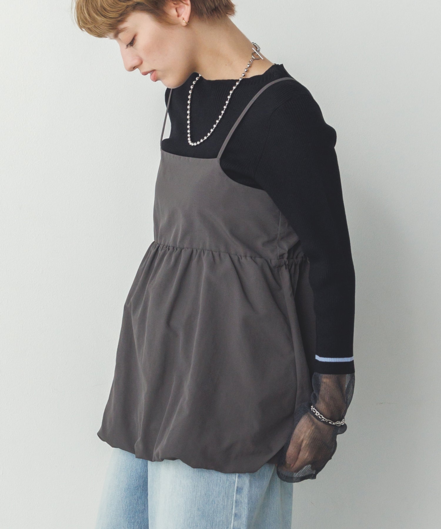 ナイロン バルーンキャミビスチェ